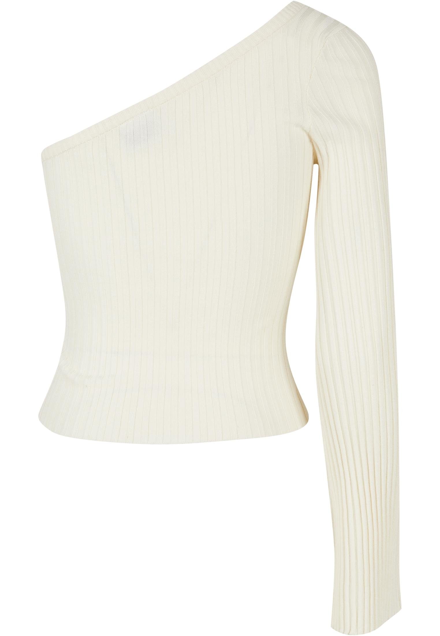 URBAN CLASSICS Sweater Damen whitesand Ladies Sleeve Knit (1-tlg) Rib Short One Sweater