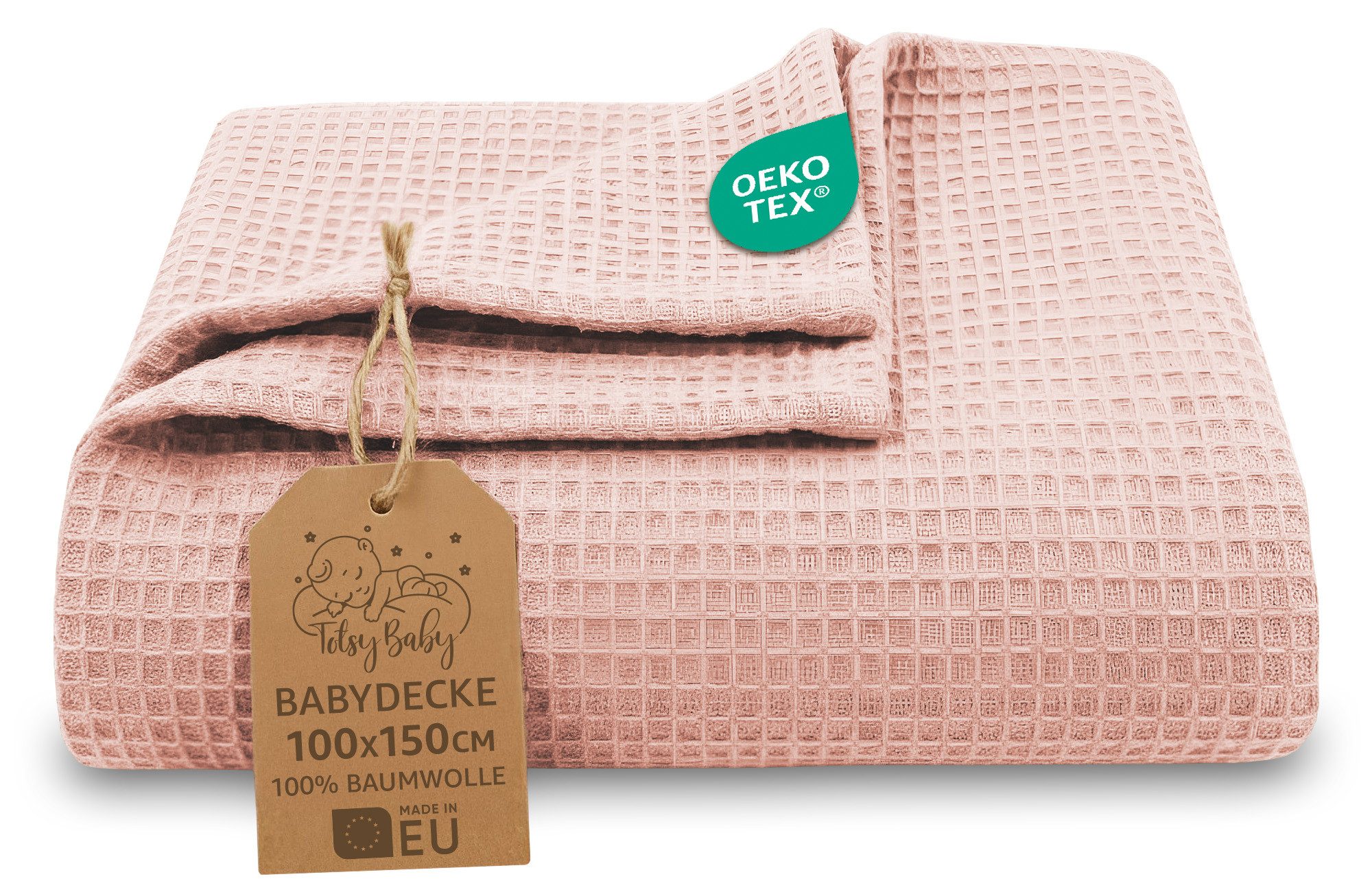 Babydecke Kuscheldecke Kinder Baumwolle Waffel Kinderdecke Neugeborene, Totsy Baby