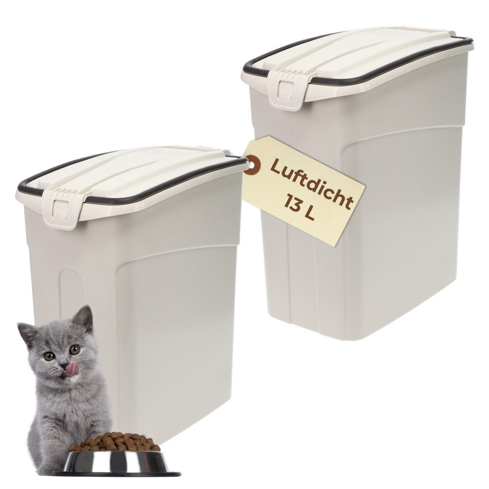 Futterbehälter 2x Futtertonne Luftdicht Deckel Hunde Katzen Futter Box Aufbewahrung