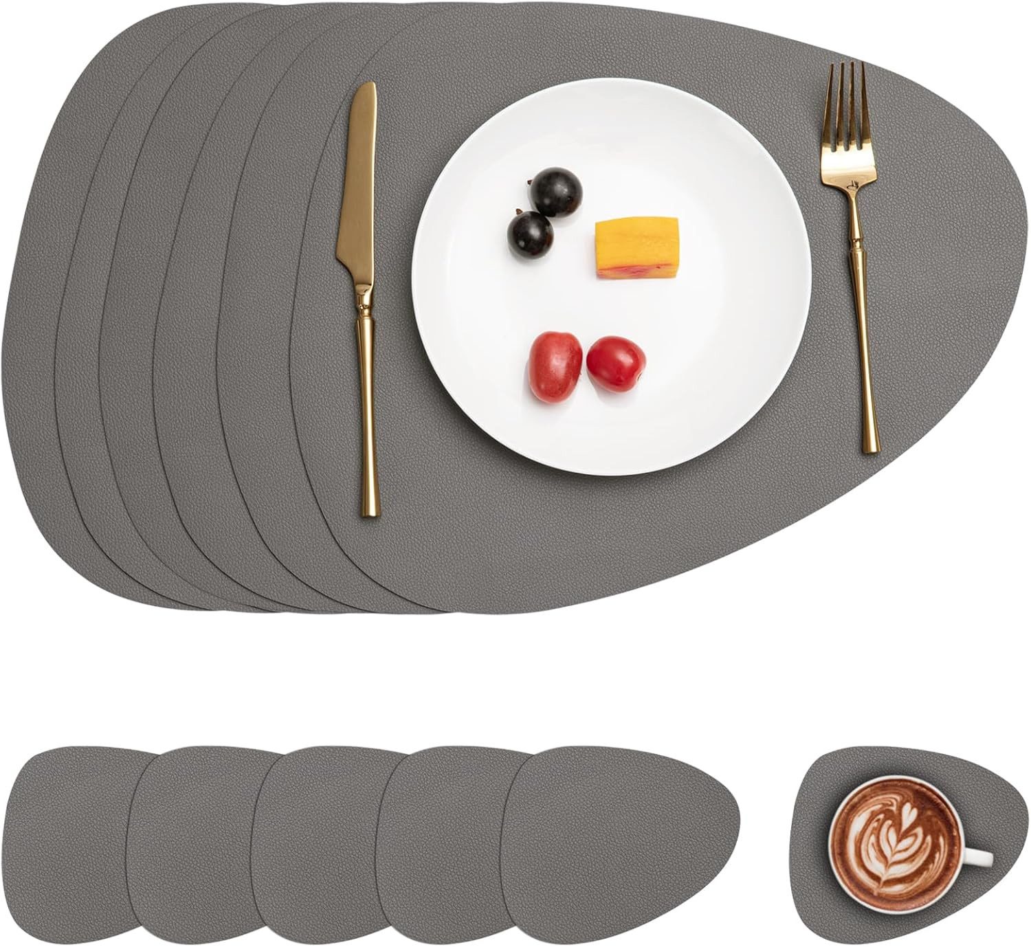 Minicloss Platzset Tischset, Kunstleder, abwischbar, (6-St), Tischsets und Untersetzer