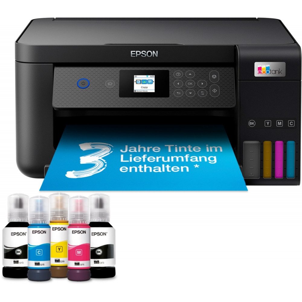 Epson Epson EcoTank ET-2851 Multifunktionsgerät Tinte Multifunktionsdrucker, (Nachfüllbare Tintentanks)