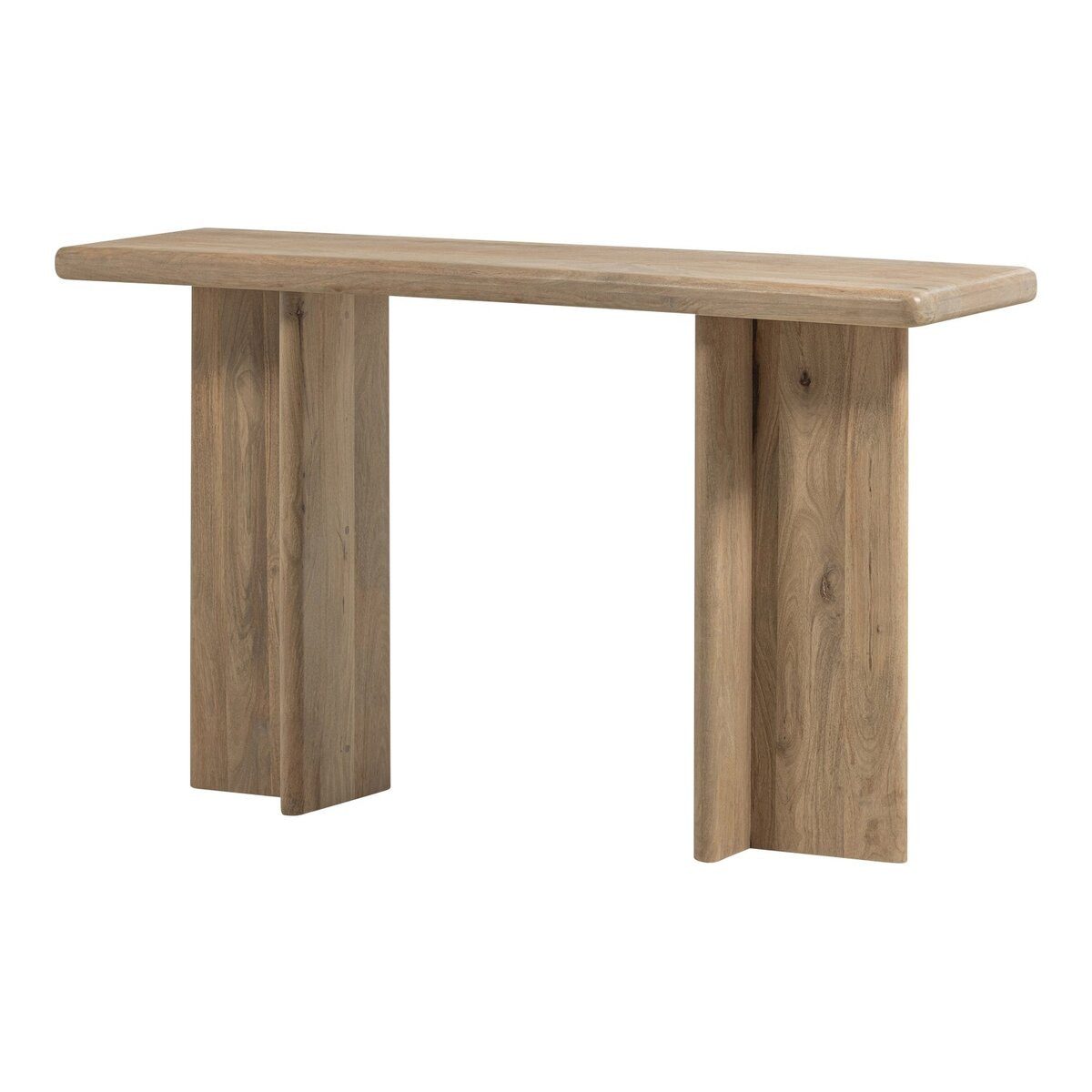 WOOOD Konsole / Schminktisch Ato - Mangoholz Natur, 80 cm, Naturtönen für ein natürliches Flair, abgerundete Ecken
