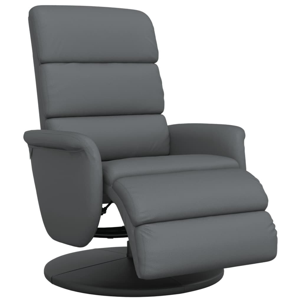vidaXL Sessel Relaxsessel mit Fußteil Grau Kunstleder (1-St)