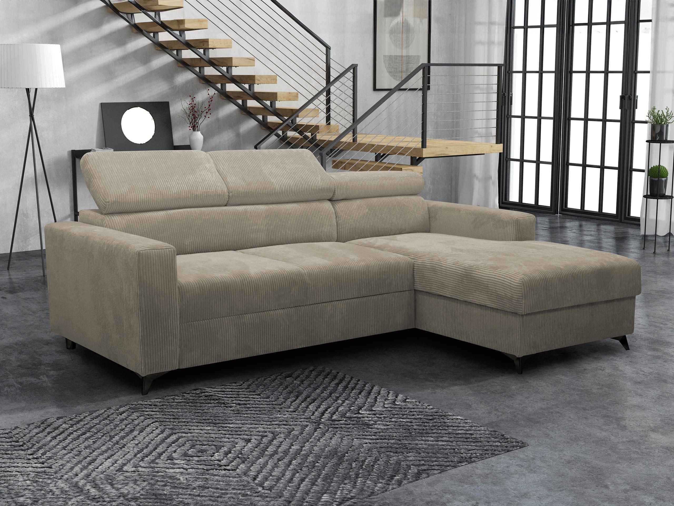 MIRJAN24 Ecksofa Milano Premium Cord, mit Bettkasten und Schlaffunktion, Ei günstig online kaufen