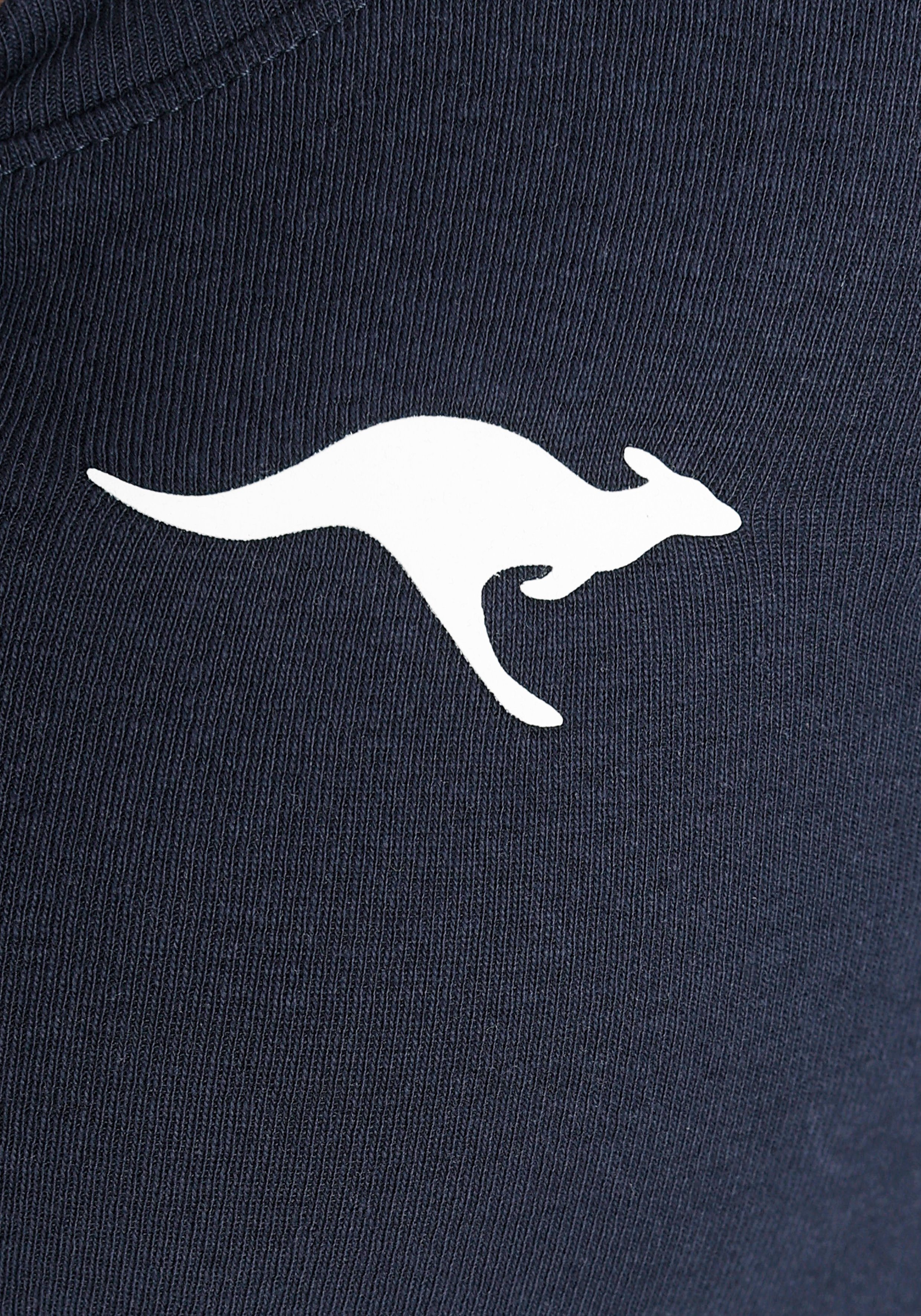 KangaROOS Langarmshirt mit und Känguru-Logodruck Knopfleiste marine