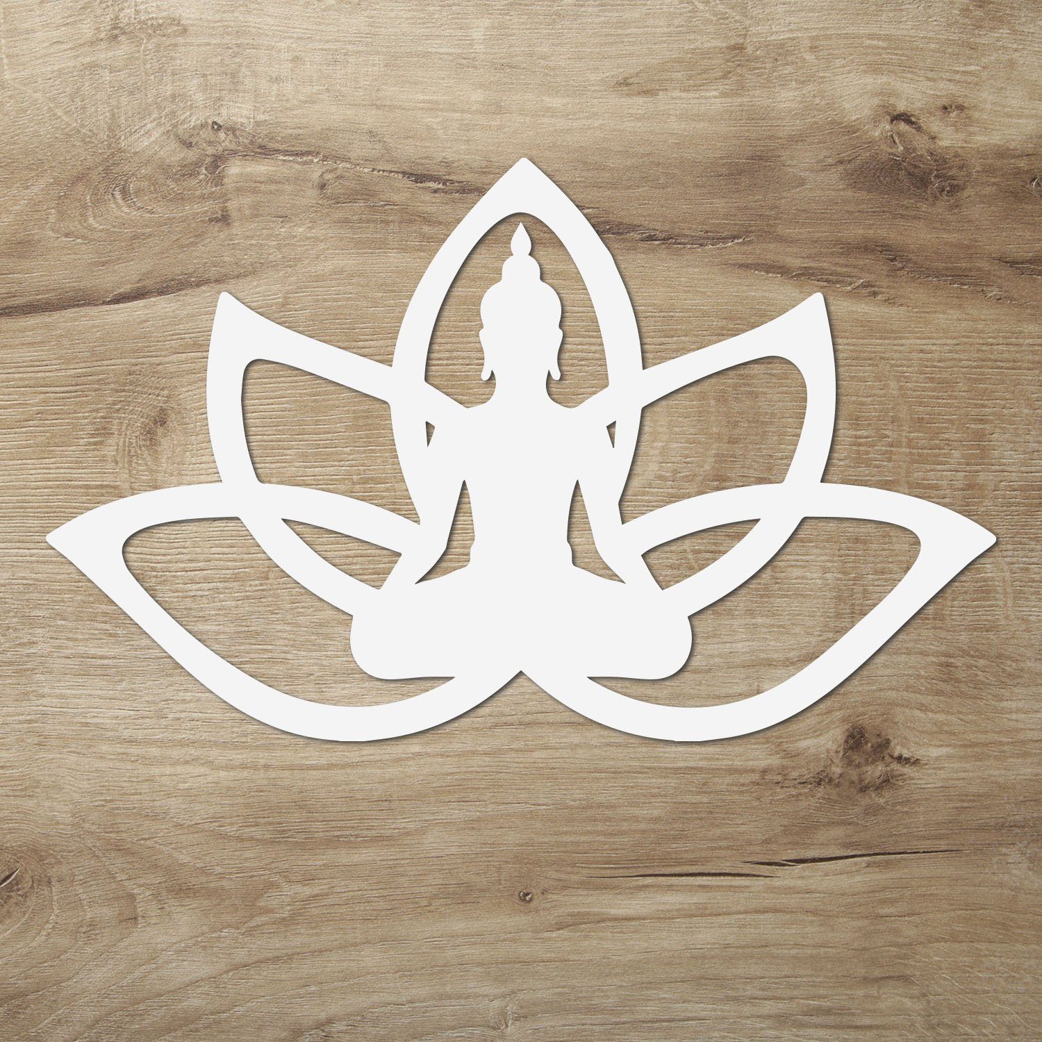 Farbwechsler Lotus Yoga, LED Namofactur LED Haltung RGB aus Meditation Wandlampe Blume, Holz, integriert, Buddha Weiß fest Wandleuchte