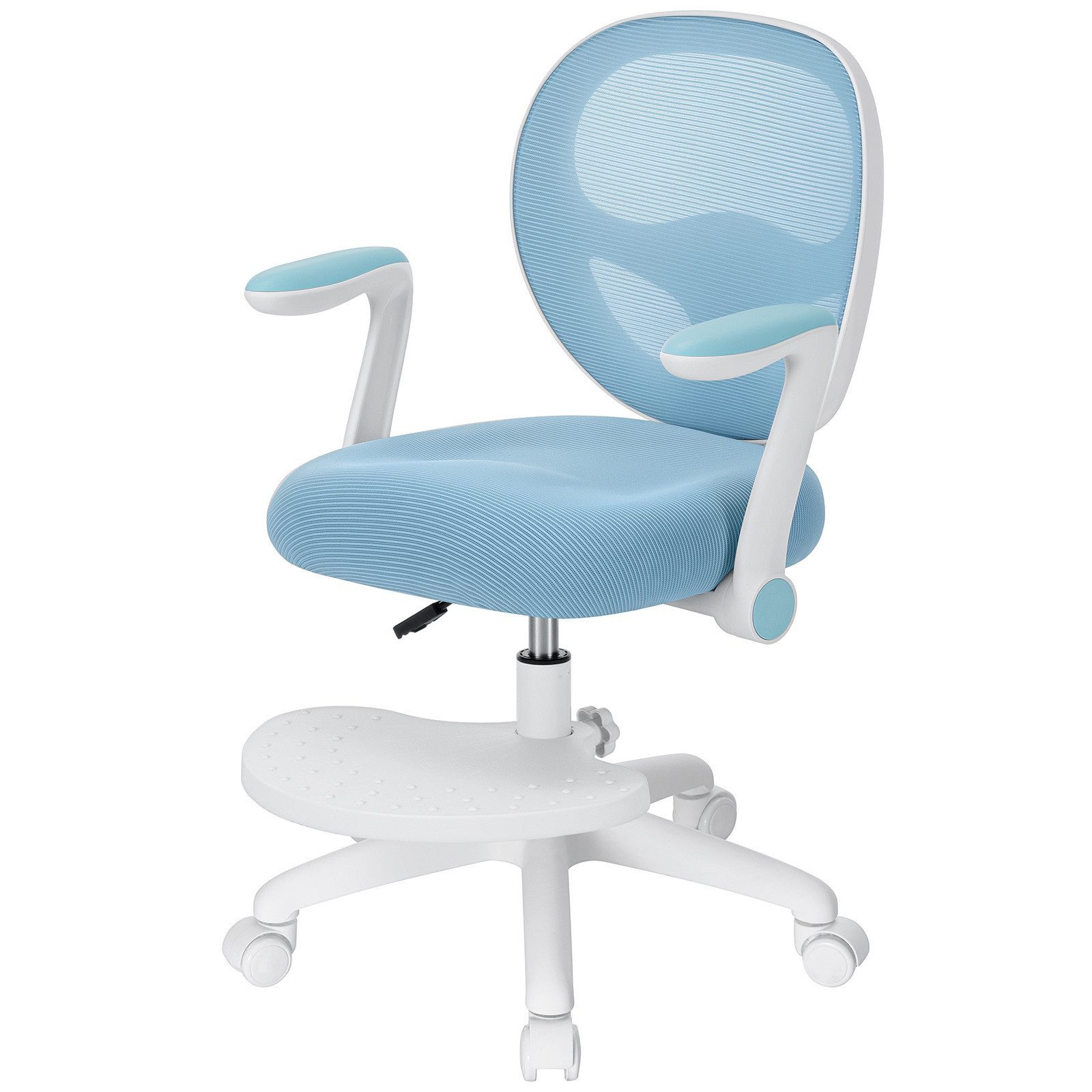 Insma Drehstuhl Kinder Schreibtischstuhl ergonomisch höhenverstellbar (mit klappbaren Armlehnen, Fußstütze und 5 feststellbarer Rollen), …