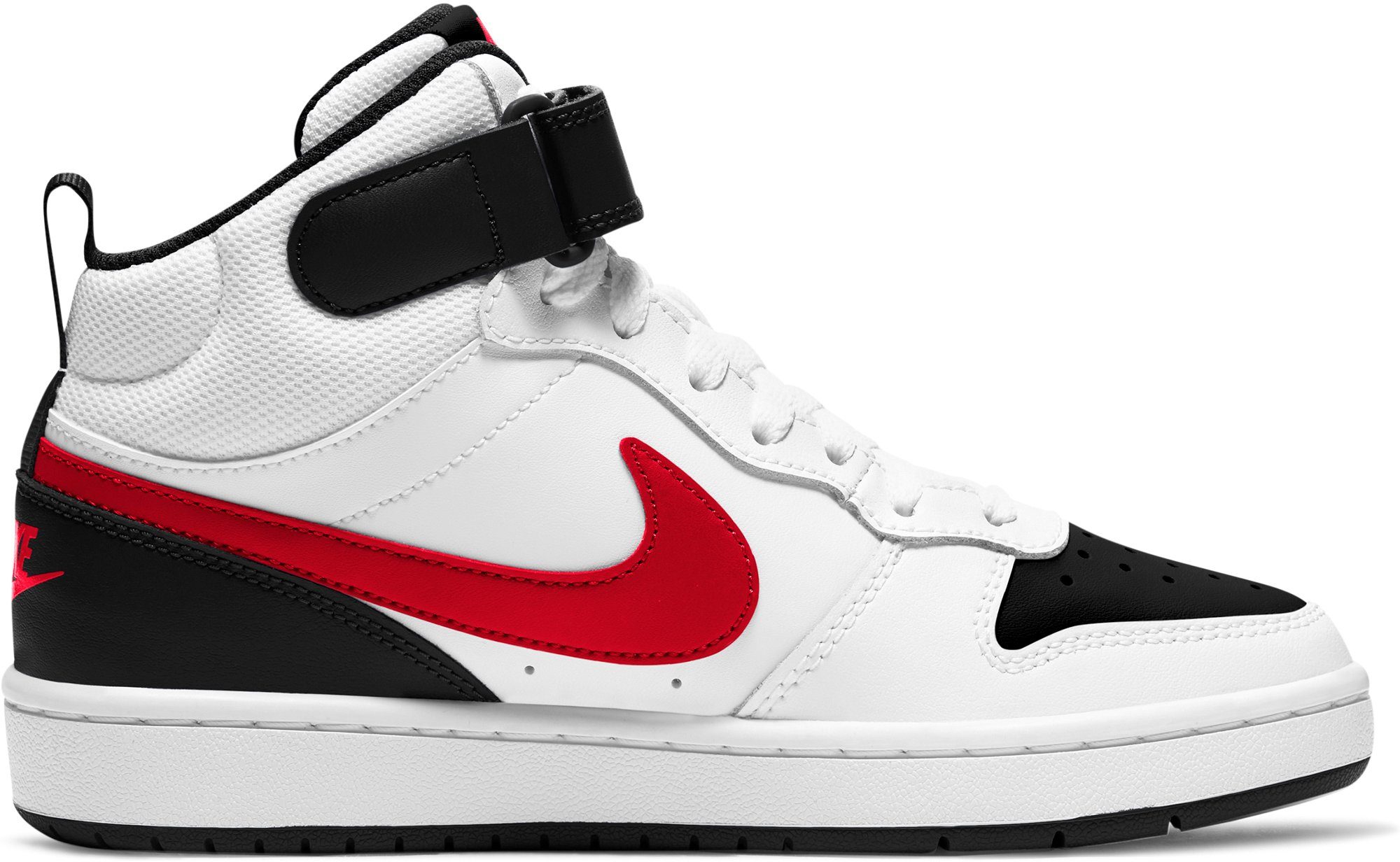Design Nike Sneaker Spuren Air MID BOROUGH (GS) den 2 Force COURT weiß-rot-schwarz Sportswear des auf 1