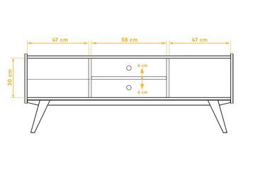 byoak TV-Schrank RETRO aus Massivholz, Naturgeölt