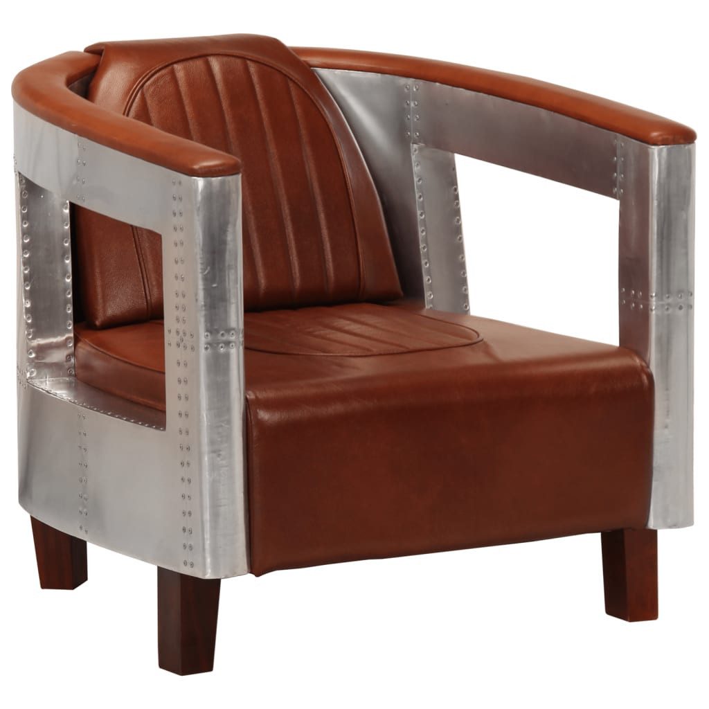 vidaXL Кресла Fliegersessel Braun Echtleder (1-St)