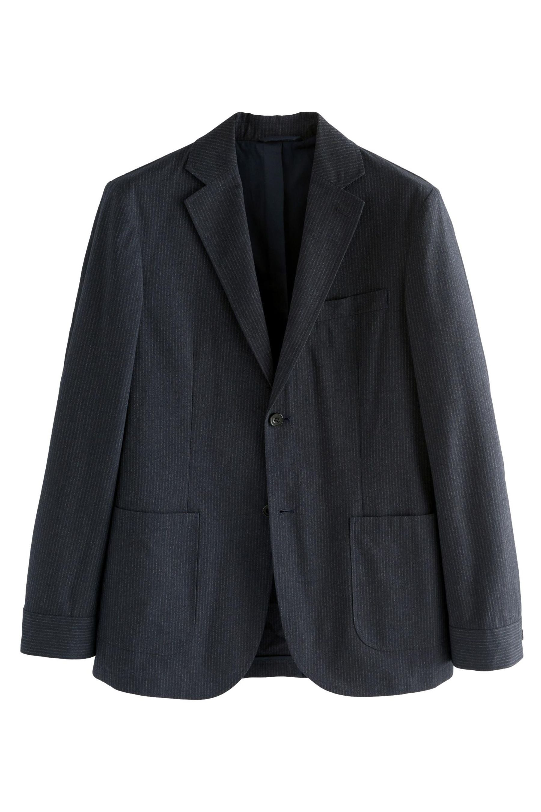 Next Sakko Slim Fit Seersucker-Anzugsakko mit Streifen (1-tlg)