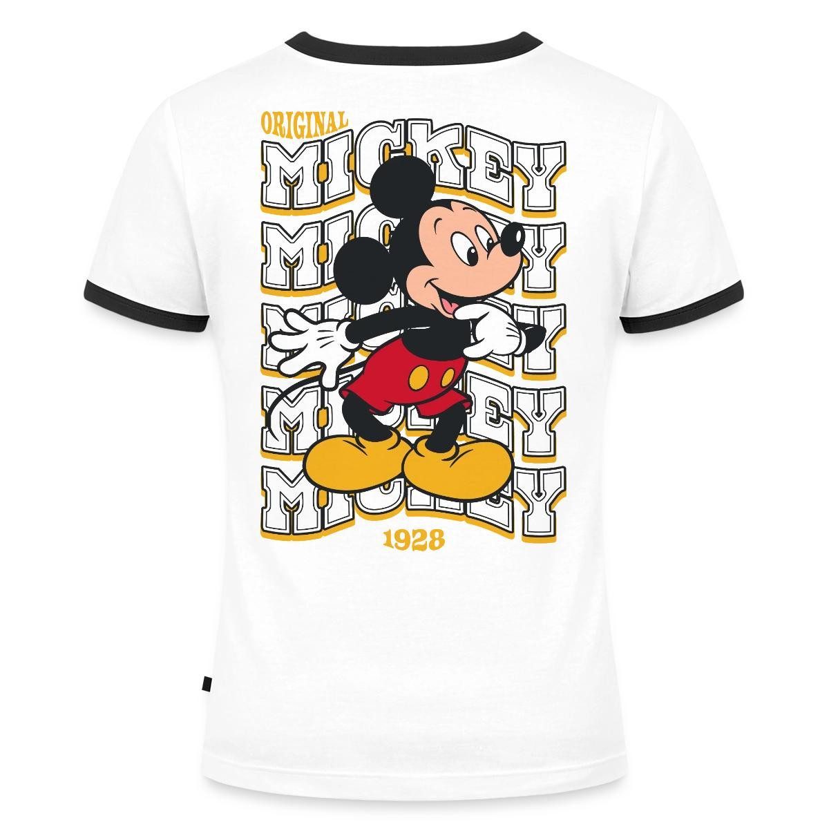 Spreadshirt T-Shirt Mickey & Minnie Mickey Mouse Original 1928 Frauen Kontrast T-Shirt (1-tlg)