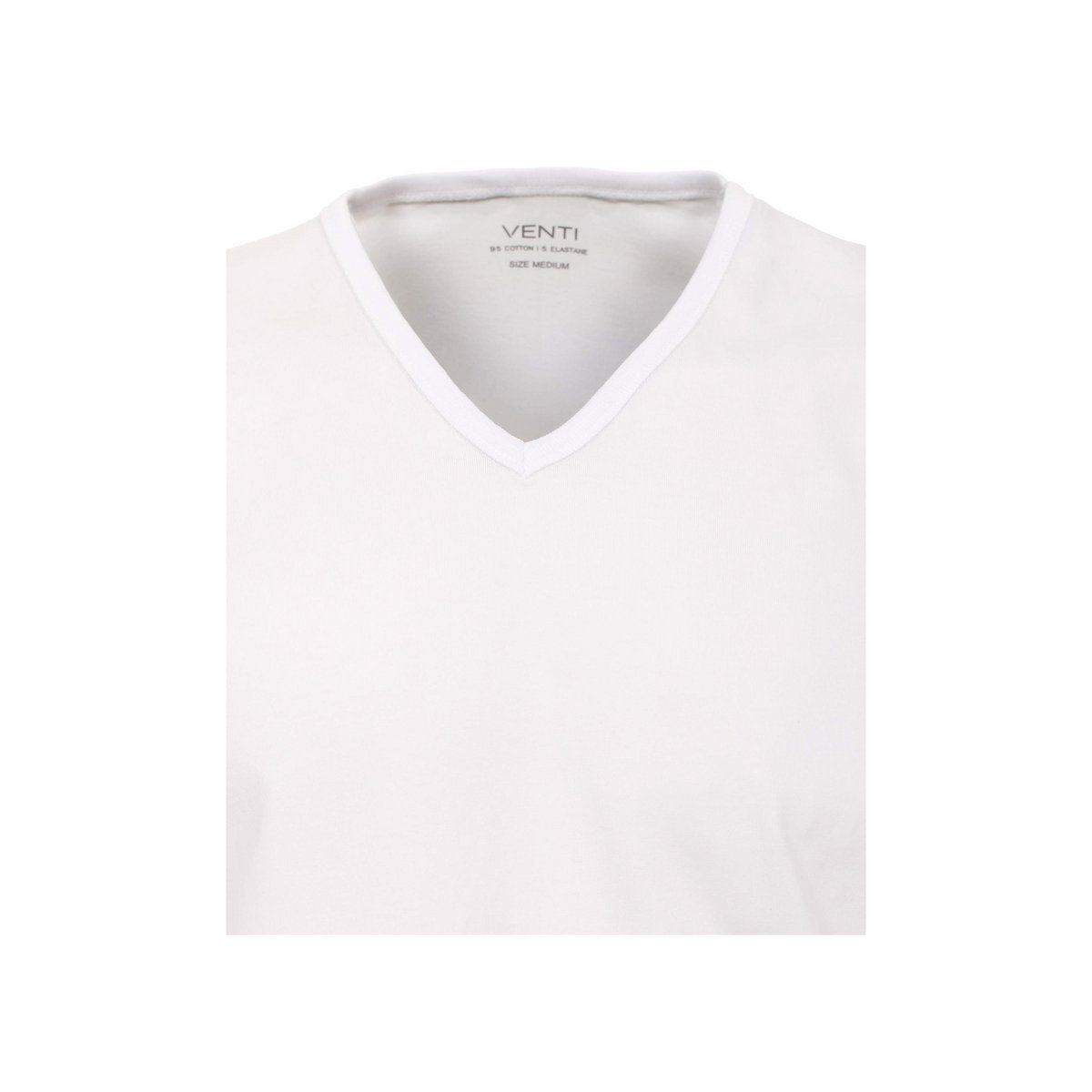 fit regular (1-tlg) CASAMODA V-Shirt weiß