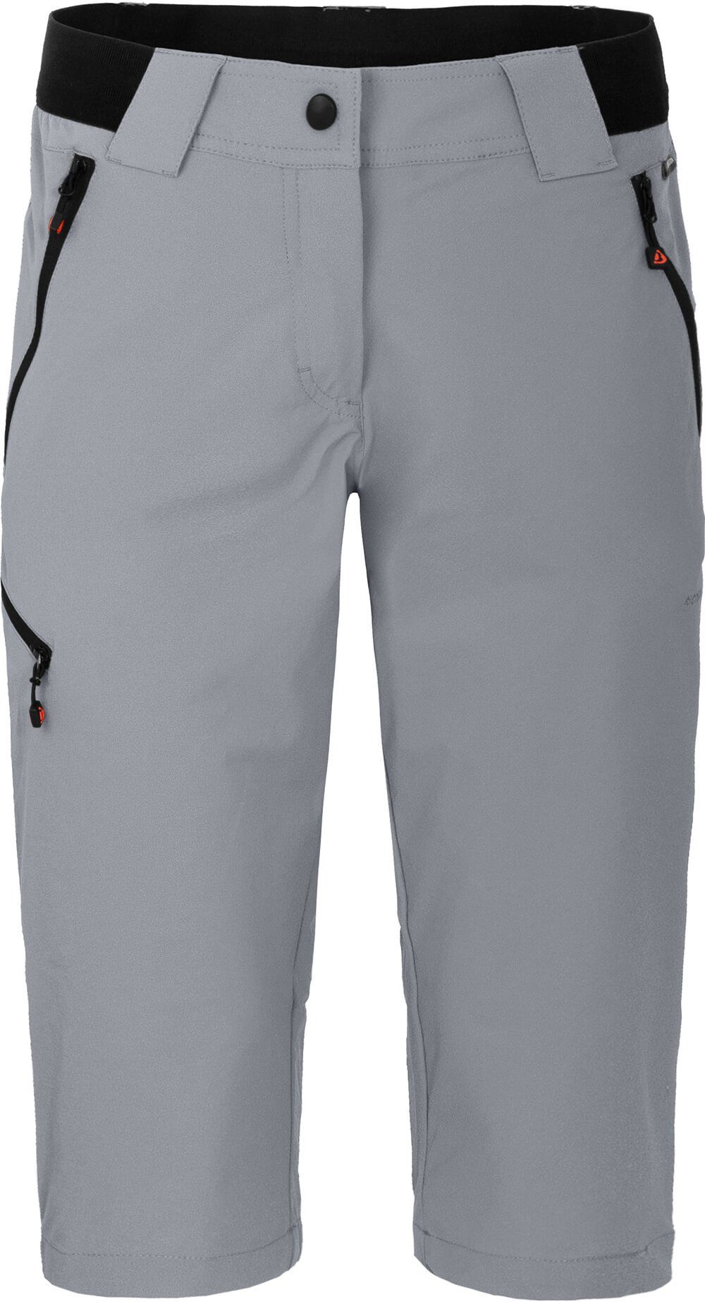 Bergson Outdoorhose VIDAA COMFORT Capri Damen 3/4 Wanderhose, leicht, strapazierfähig, Normalgrößen, hellgrau