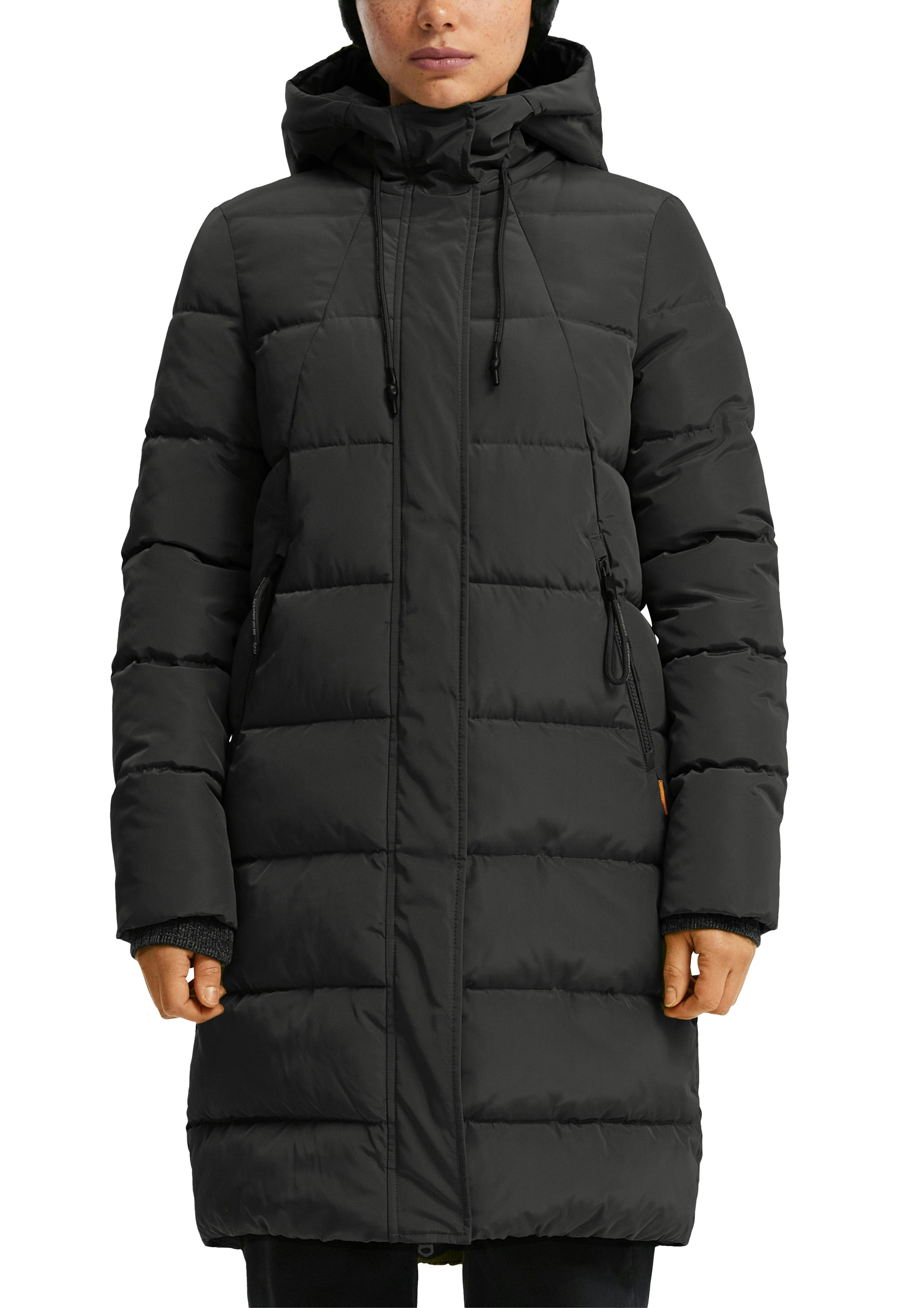 QS Steppjacke lang, mit Kapuze