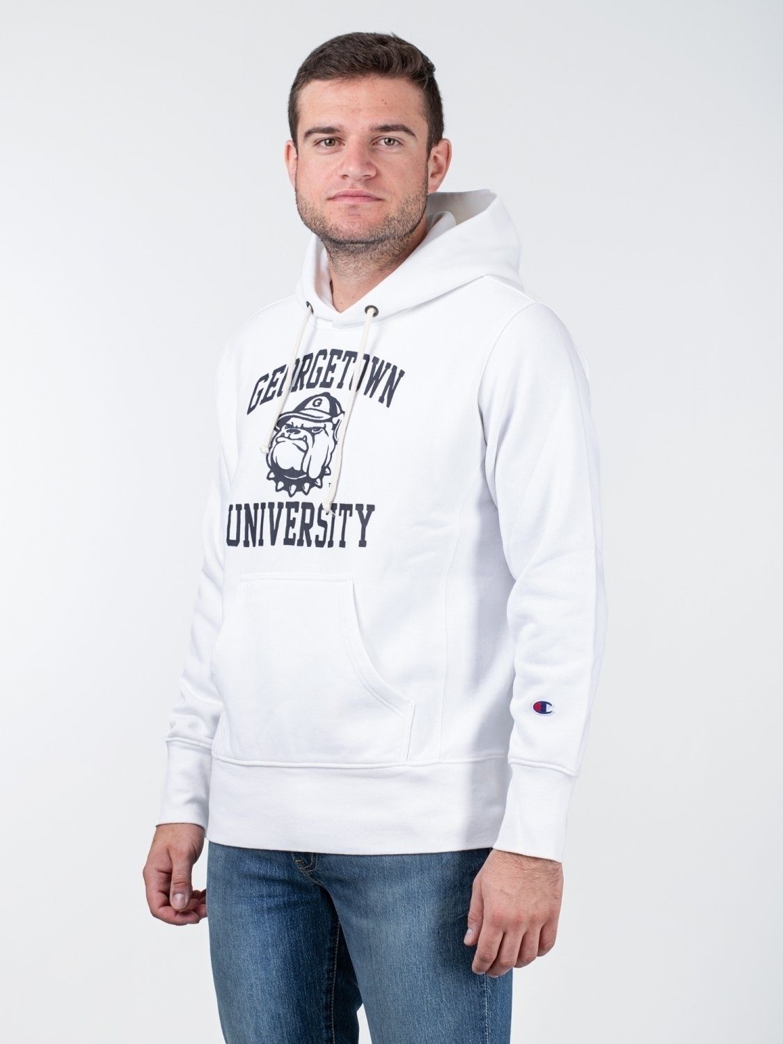 Hooded University Champion Champion Sweatshirt Georgetown White Hoodie