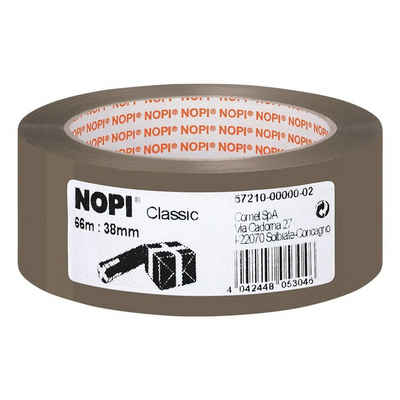 NOPI Klebeband Classic 38 mm/ 66 m, Packband, lösemittelfrei, UV-/ alterungsbeständig