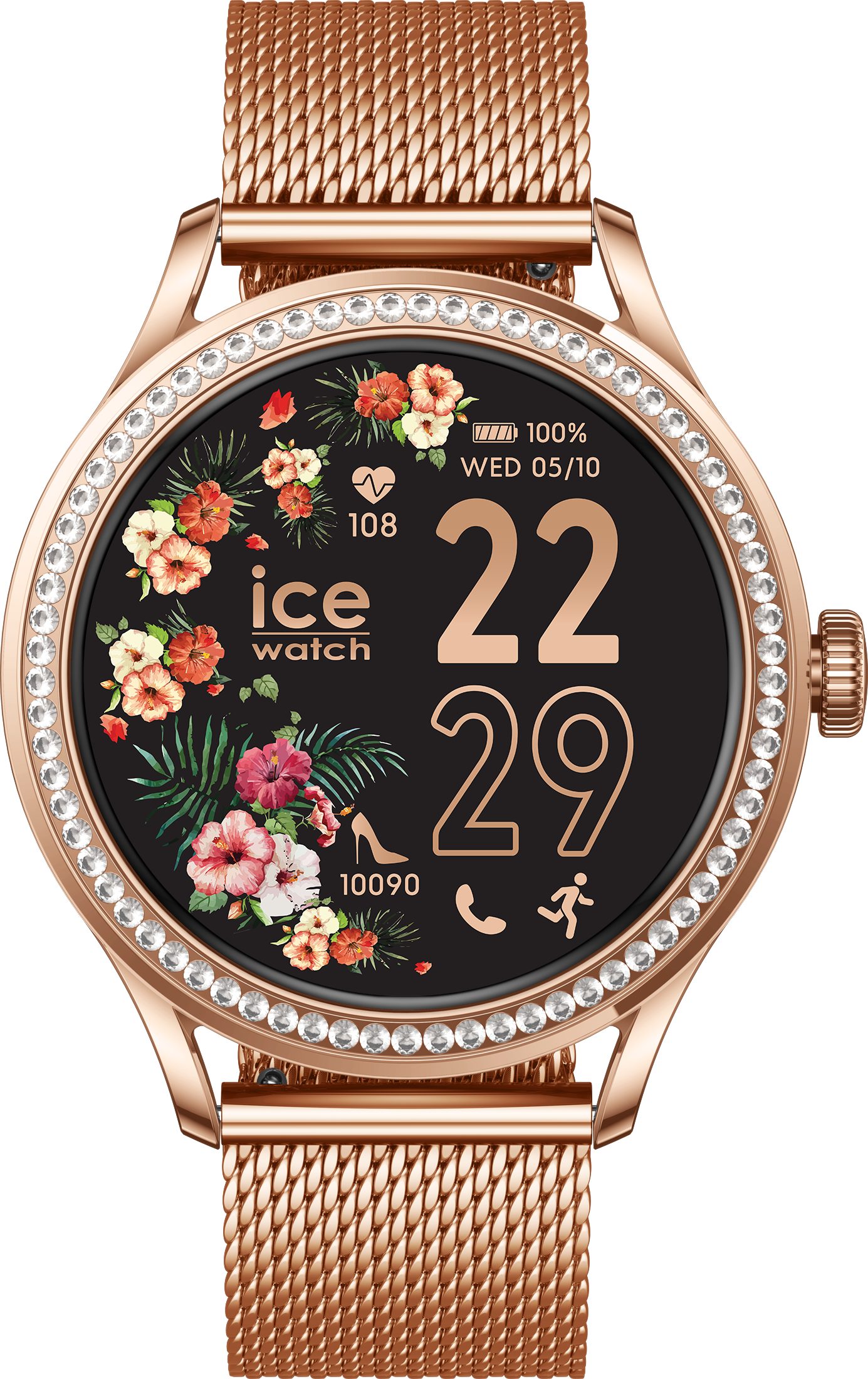 ice-watch Smartwatch, Armbanduhr, Damenuhr, Edelstahlarmband, Bluetooth, digital