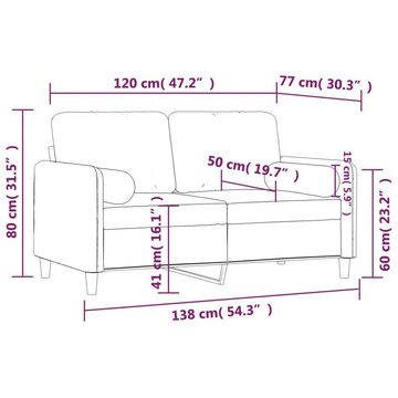 vidaXL Sofa 2-Sitzer-Sofa mit Zierkissen Gelb 120 cm Samt