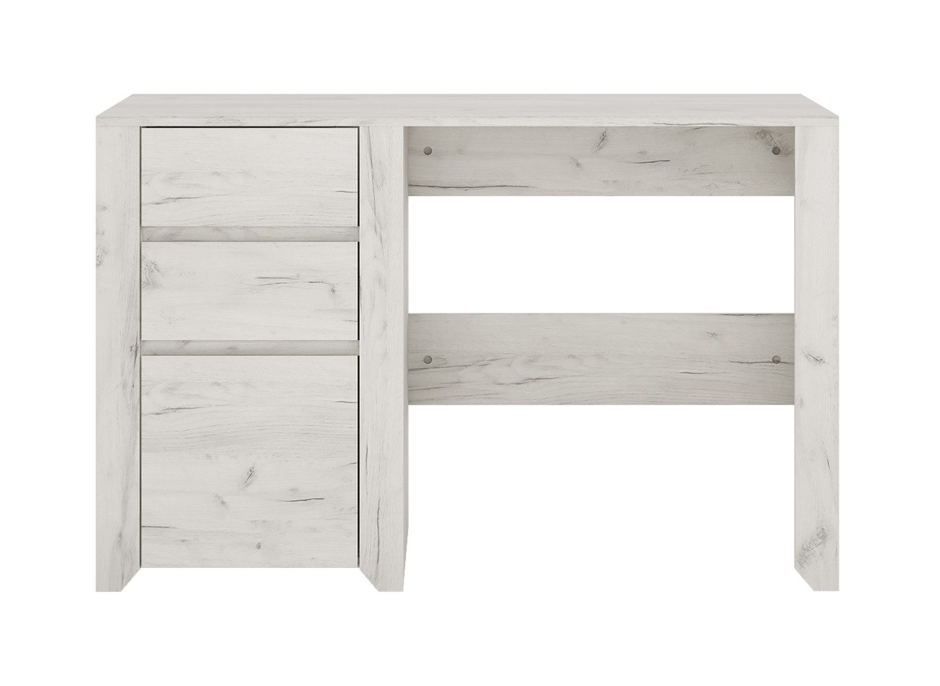 Feldmann-Wohnen Schreibtisch Angel (Angel, 1-St., Schreibtisch mit integriertem Container), 118,7x60x76,5cm weißeiche