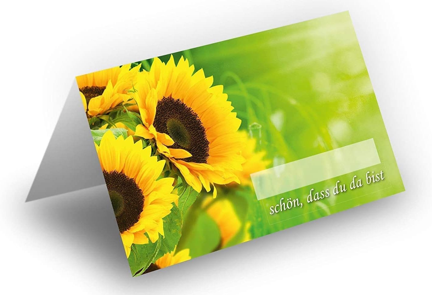 Briefumschläge24Plus Papierdekoration Papierdekoration Platzkarte Sonnenblumen 50 Stück, Papier UV-Lack glänzend