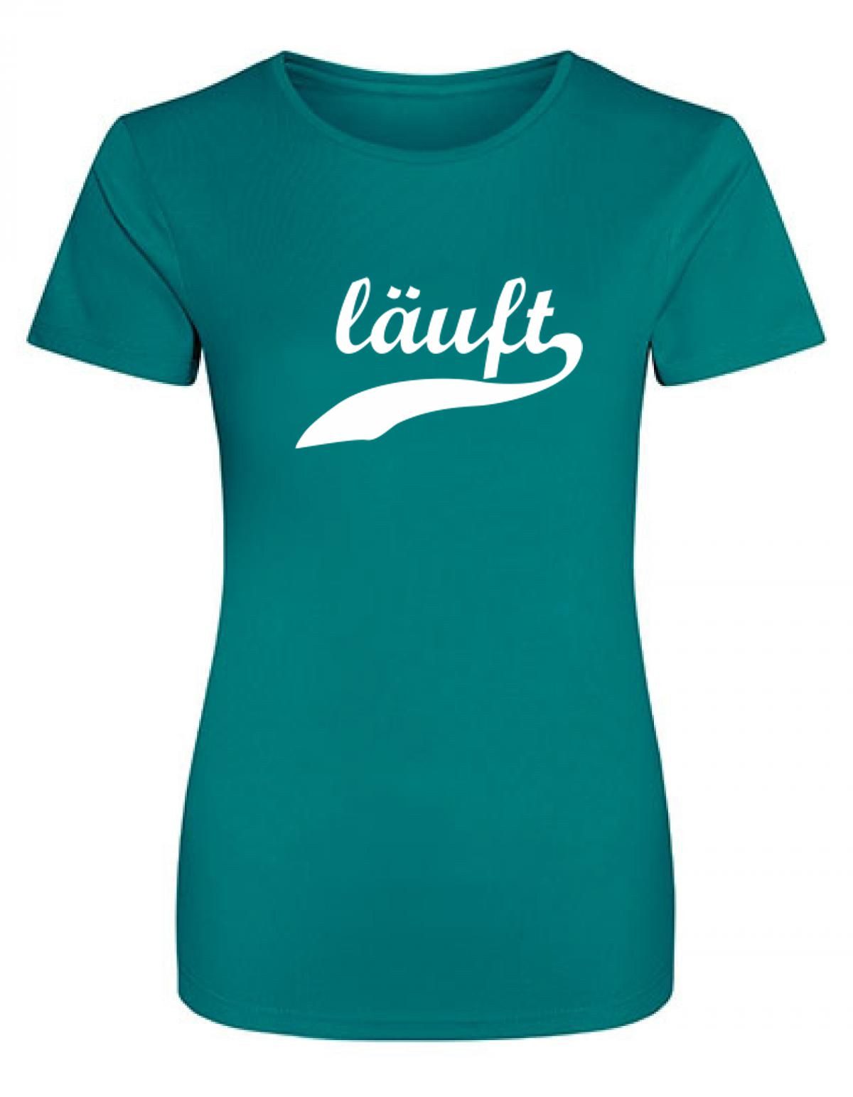 coole-fun-t-shirts Laufshirt LÄUFT Lauf T-Shirt Jade Damen Herren Kinder Laufshirt