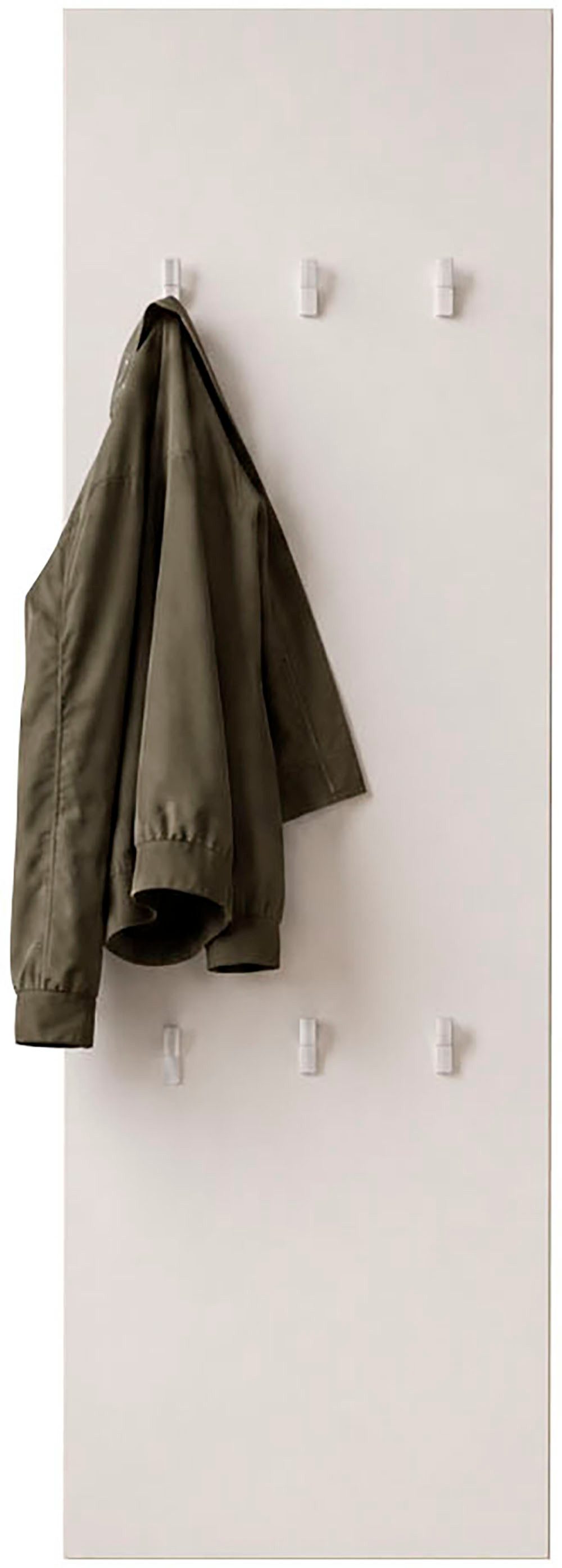 borchardt Möbel Garderobenpaneel Vaasa, 123x45cm mit Metallhaken, Garderobe hängend, 6 Haken, Wandgarderobe. Reduzierter Preis € 61,02. Unverbindliche Preisempfehlung € 79,00