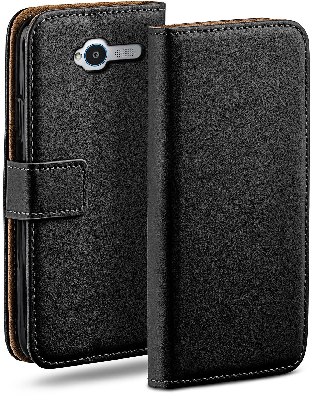 moex Handyhülle für ZTE Blade A7 2020 Hülle Klappbar Book Case Schwarz 6,09 Zoll, Klapphülle Kartenfach Flip Cover Handytasche Leder Optik Schutzhülle