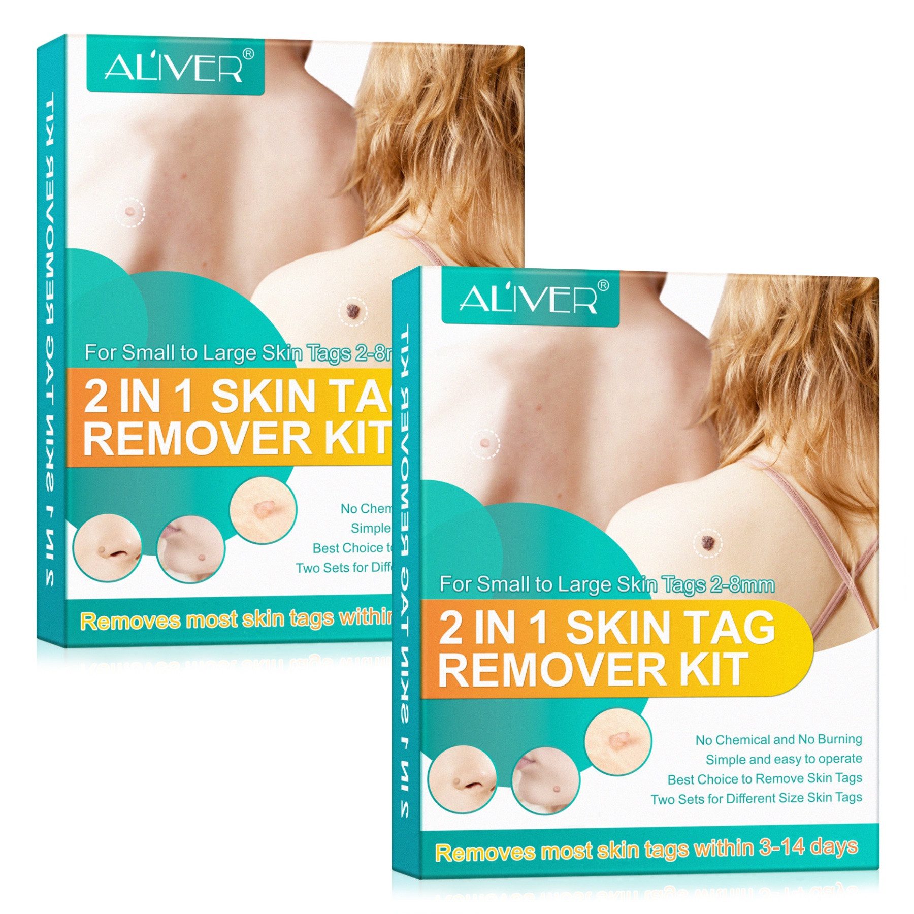 ALIVER Warzen-Behandlungsstift Stielwarzen Entferner Skin Tag Removal Set Anti Warzenentferner 2in1, 2-tlg., Steilwarzenentferner, Warzenentferner, 2in1