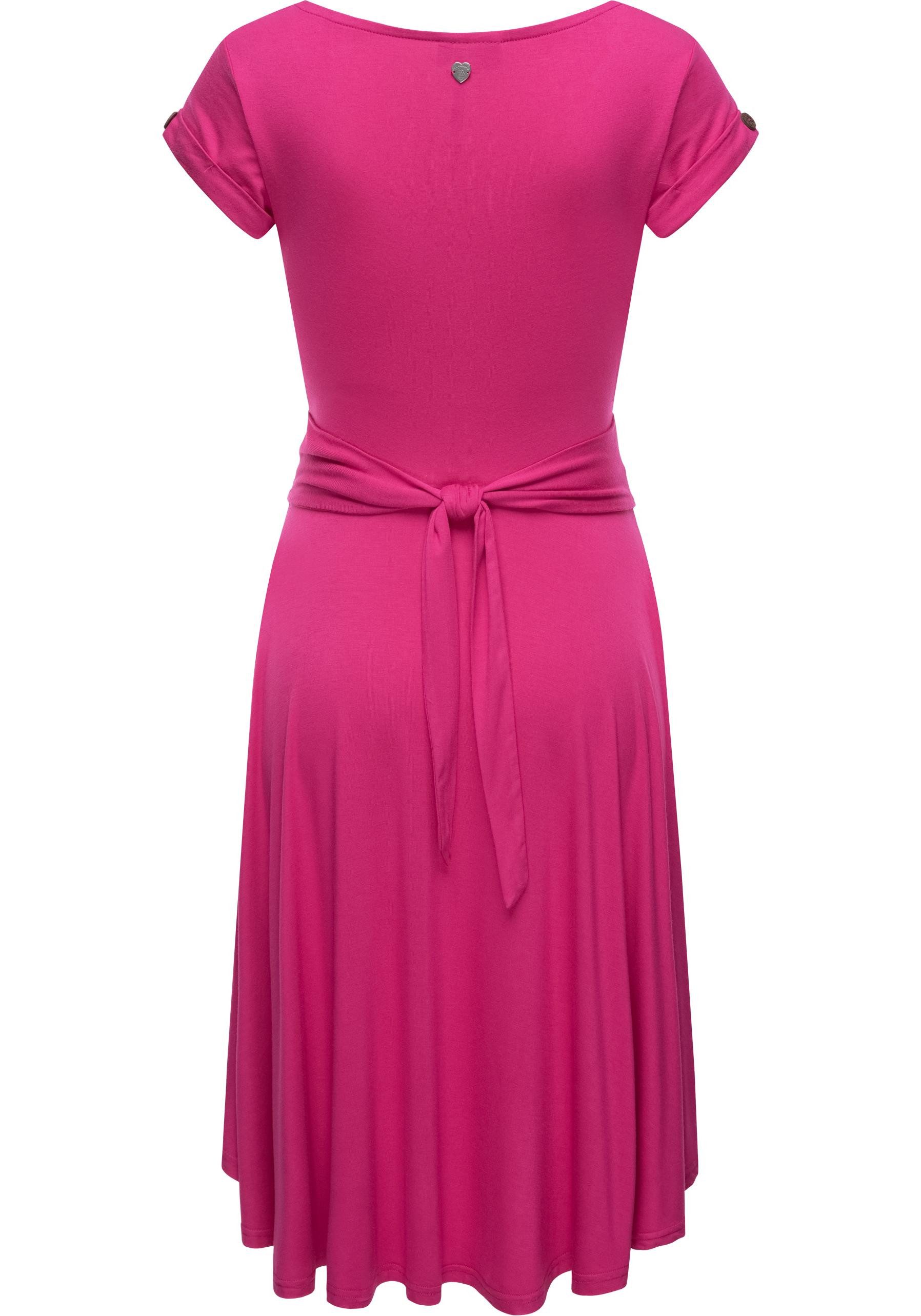 Ragwear Sommerkleid Yvone Solid leichtes Jersey-Kleid mit Taillengürtel