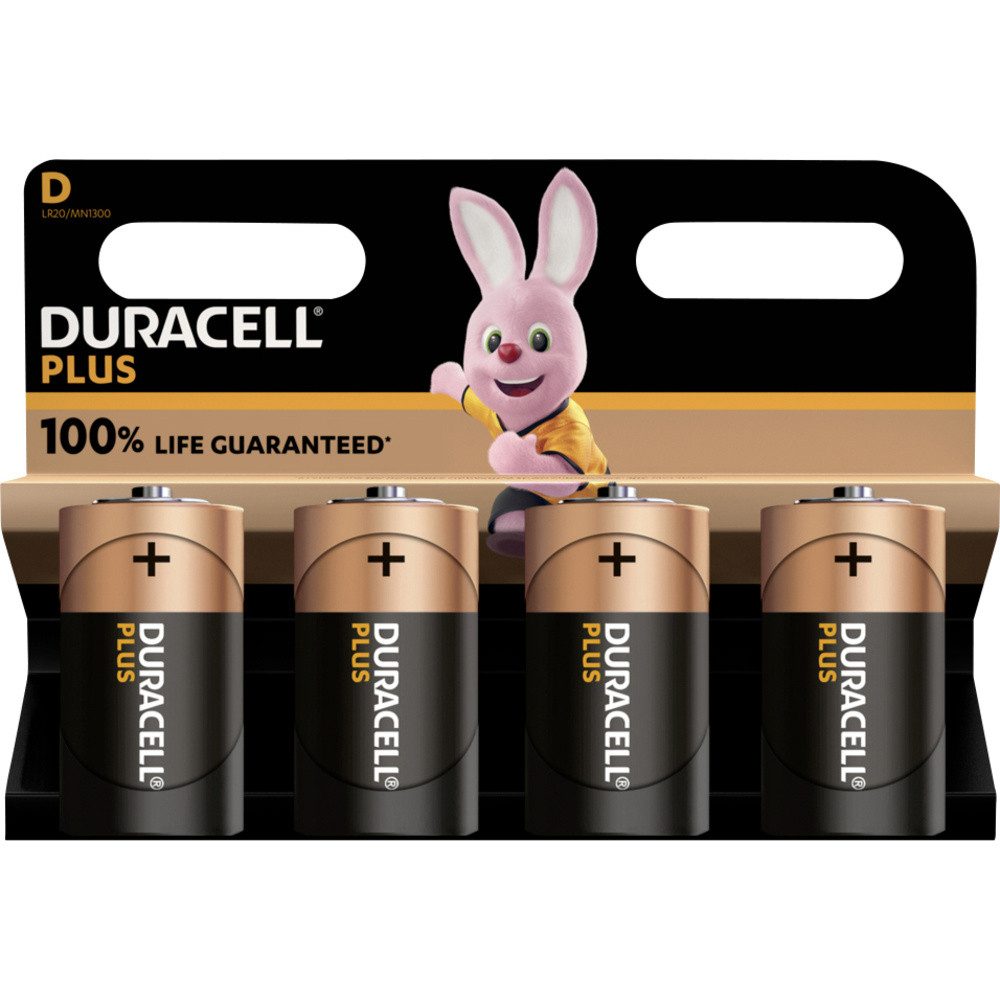 Duracell Duracell Plus-D K4 Mono (D)-Batterie Alkali-Mangan 1.5 V 4 St. Batterie