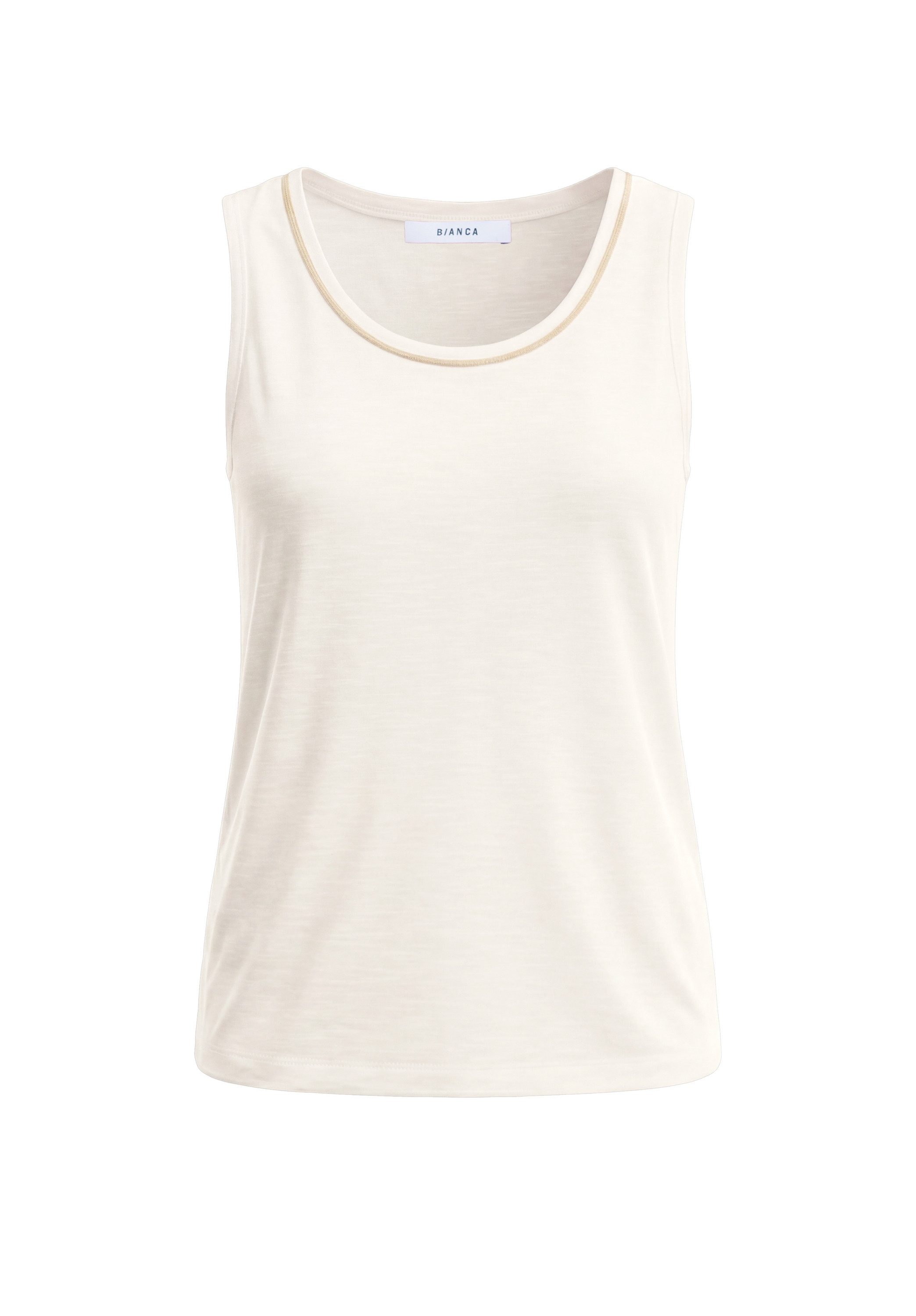 bianca Shirttop SELIS in meliertem Feinstrick