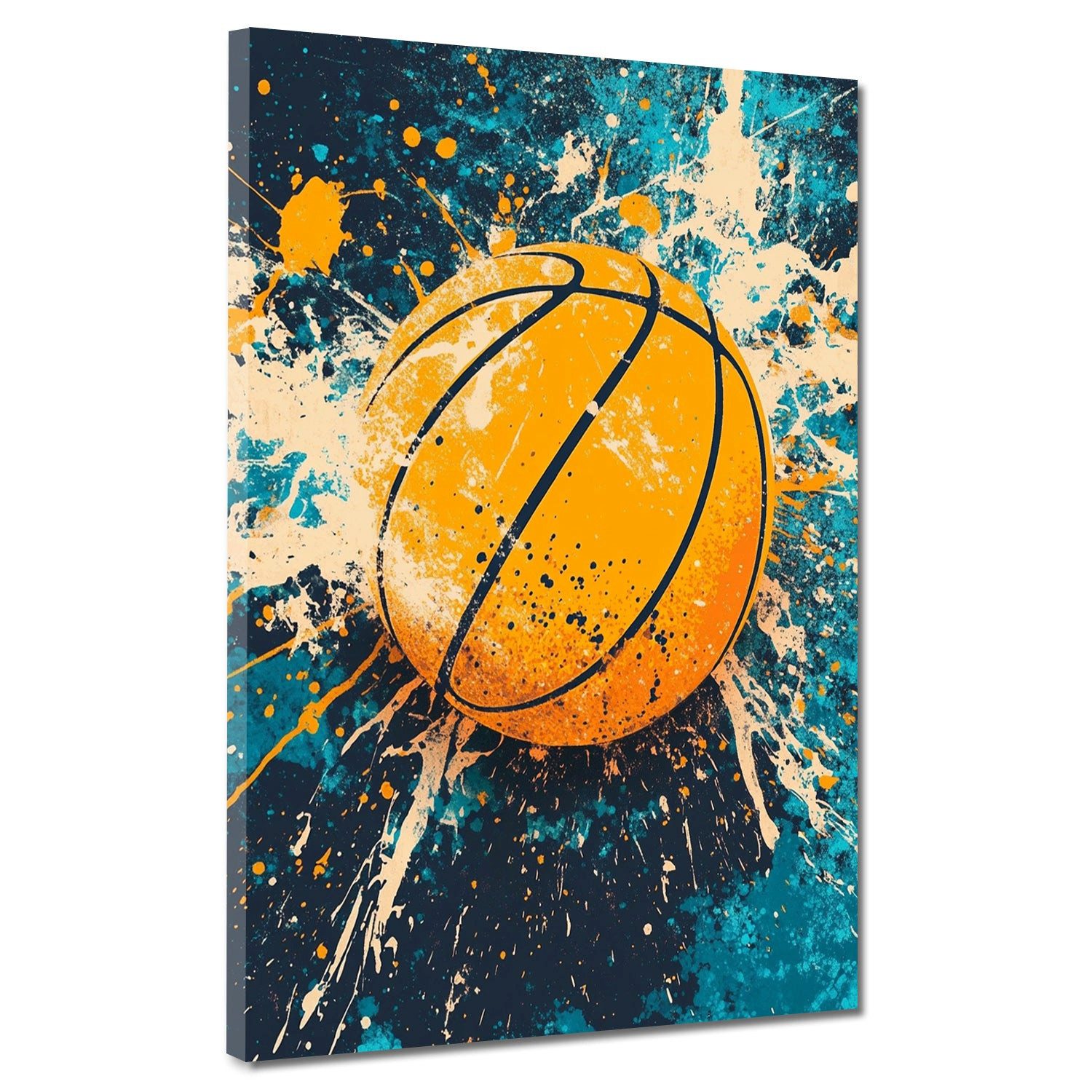 Artedinoi Leinwandbild Pop Art Basketball Energie Sport modern Leinwandbild Wandbild Kunstdru, Basketball-Motiv, dynamisch