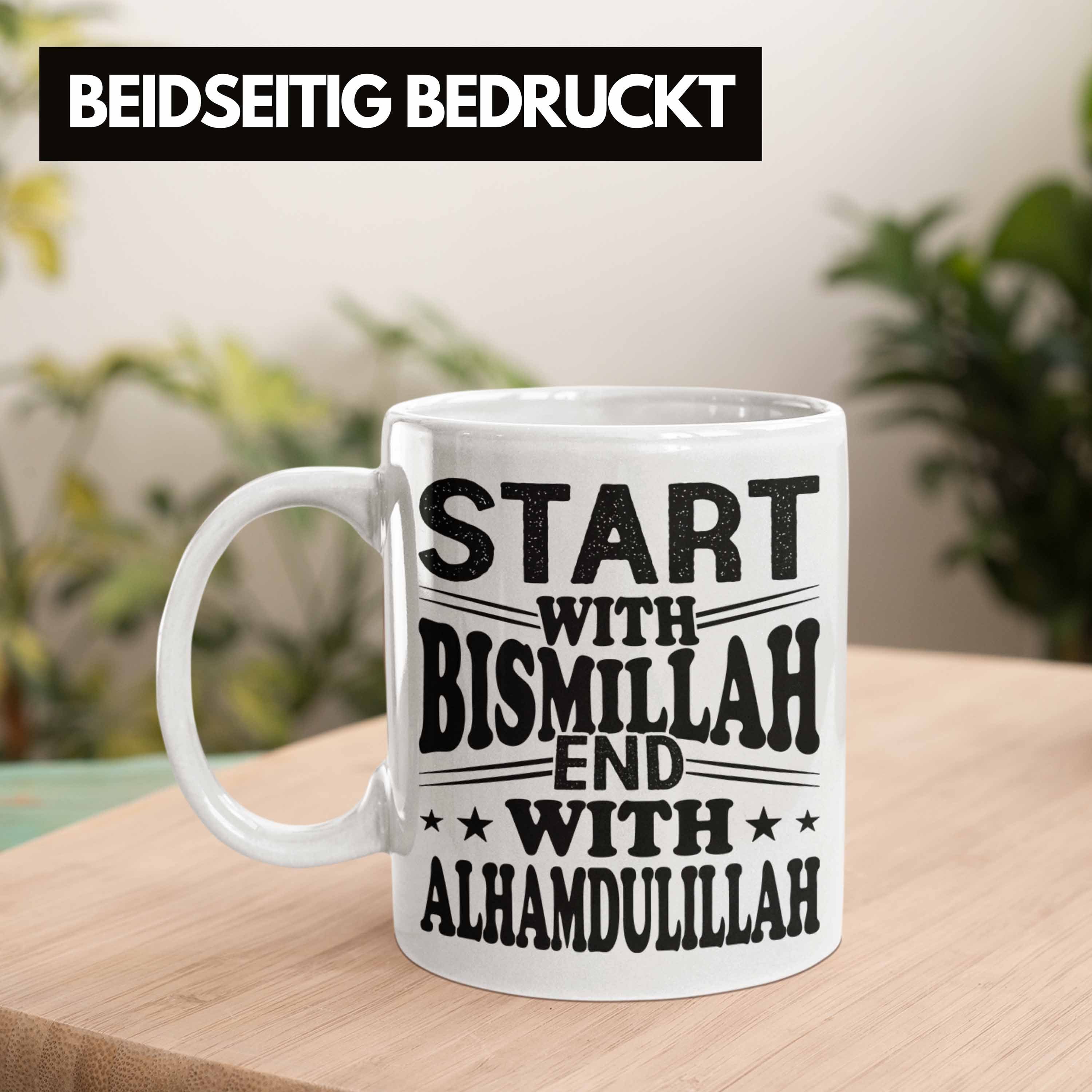 Weiss Alhamdulillah With With Start Muslime Tasse Gla Bismillah Geschenk Trendation End Tasse
