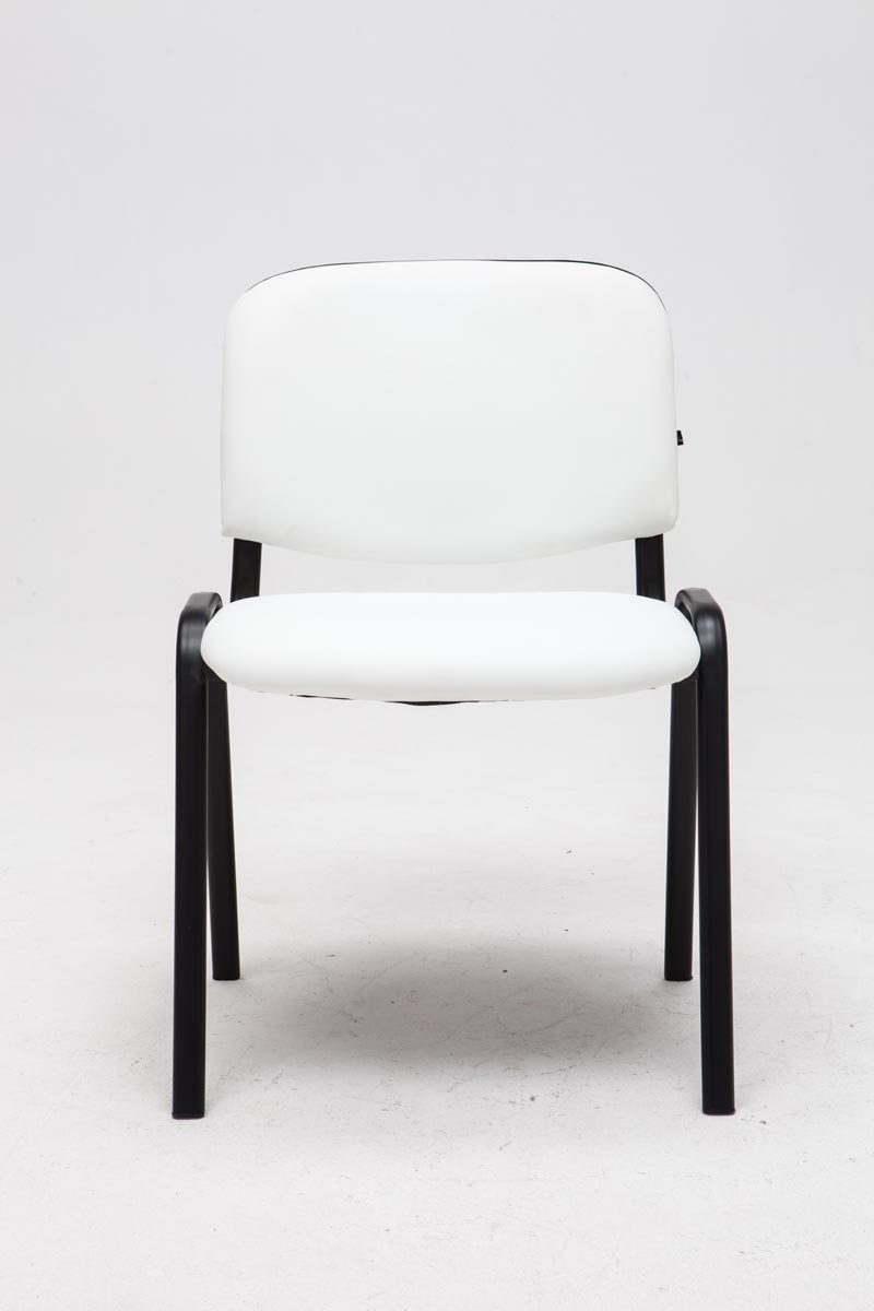 Metall Konferenzstuhl matt Messestuhl), Sitzfläche: Gestell: (Besprechungsstuhl Keen TPFLiving Warteraumstuhl weiß Kunstleder - mit - Besucherstuhl schwarz - hochwertiger - Polsterung