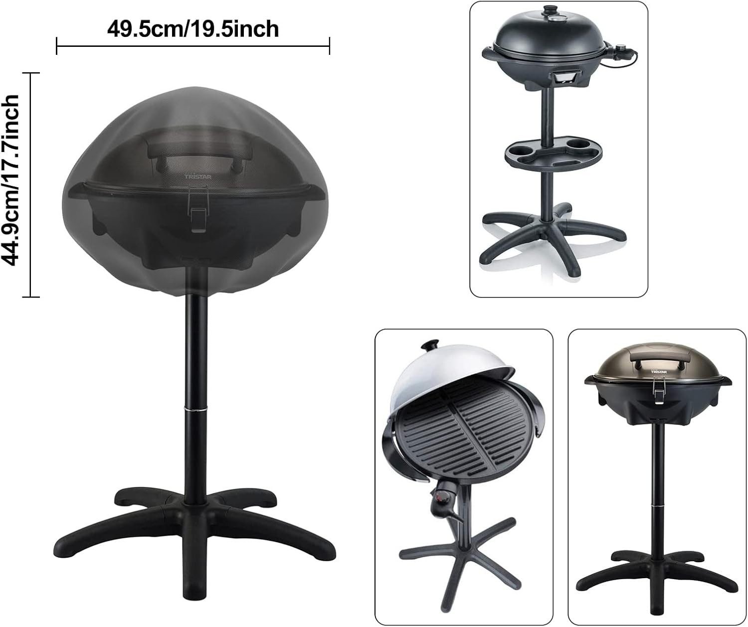 FELIXLEO Grill-Salzstein Grillabdeckung wasserdicht Ø50cm passend George Foreman Severin PG8541 (1-St)