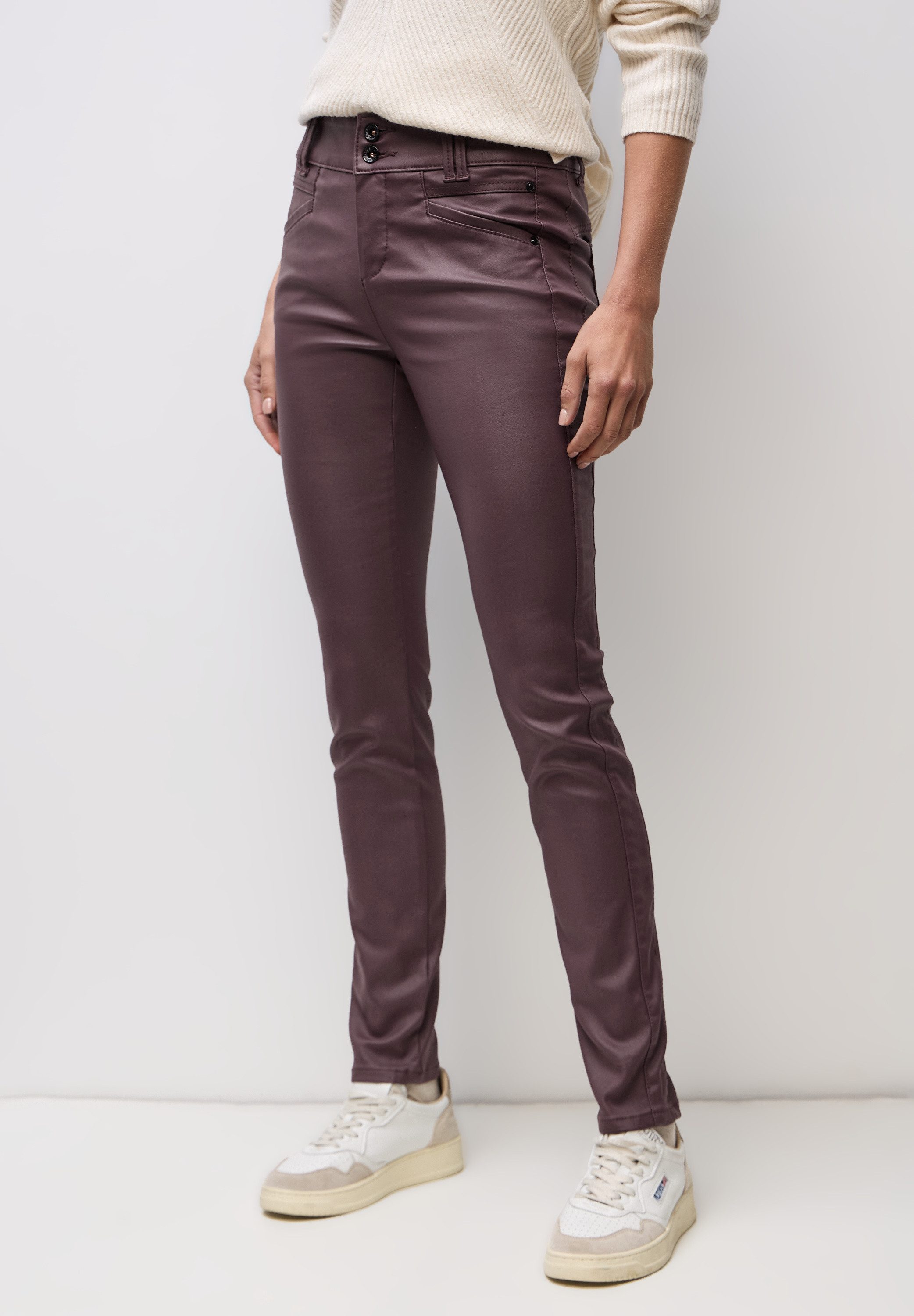 STREET ONE Lederimitathose mit Coating