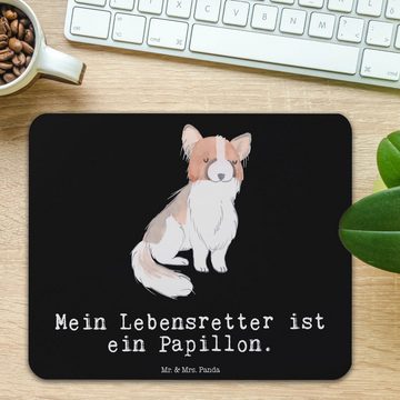 Mr. & Mrs. Panda Mauspad Papillon Lebensretter - Schwarz - Geschenk, Einzigartiges Mauspad, PC (1-St), Ergonomisch geformt