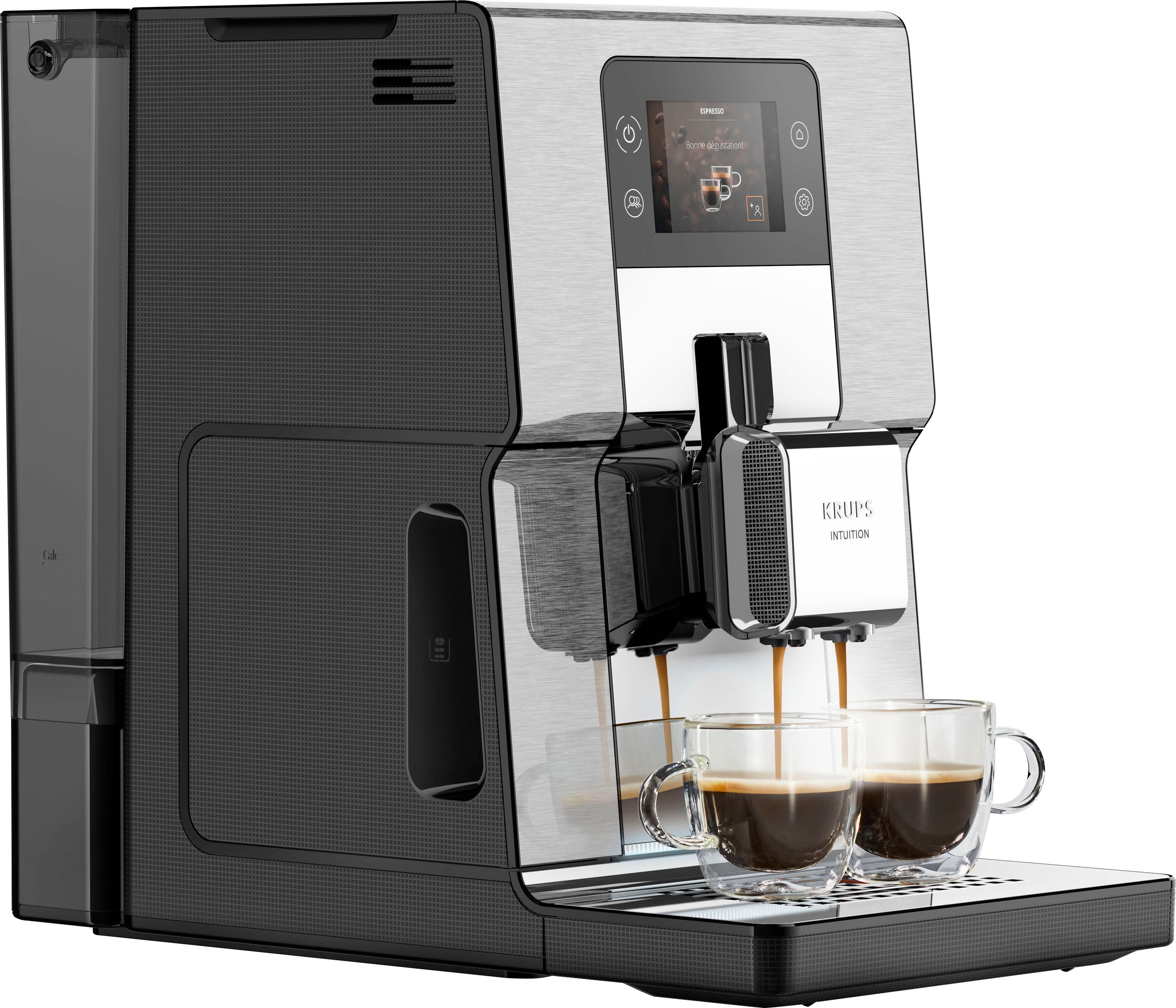 Krups Kaffeevollautomat EA877D Intuition Experience+, Farb-Touchscreen und 21 geräuscharm, Kaltgetränke-Spezialitäten, Heiß