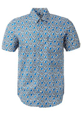 Ben Sherman Kurzarmhemd Short Sleeve Block Geo Print Branded Flag Label