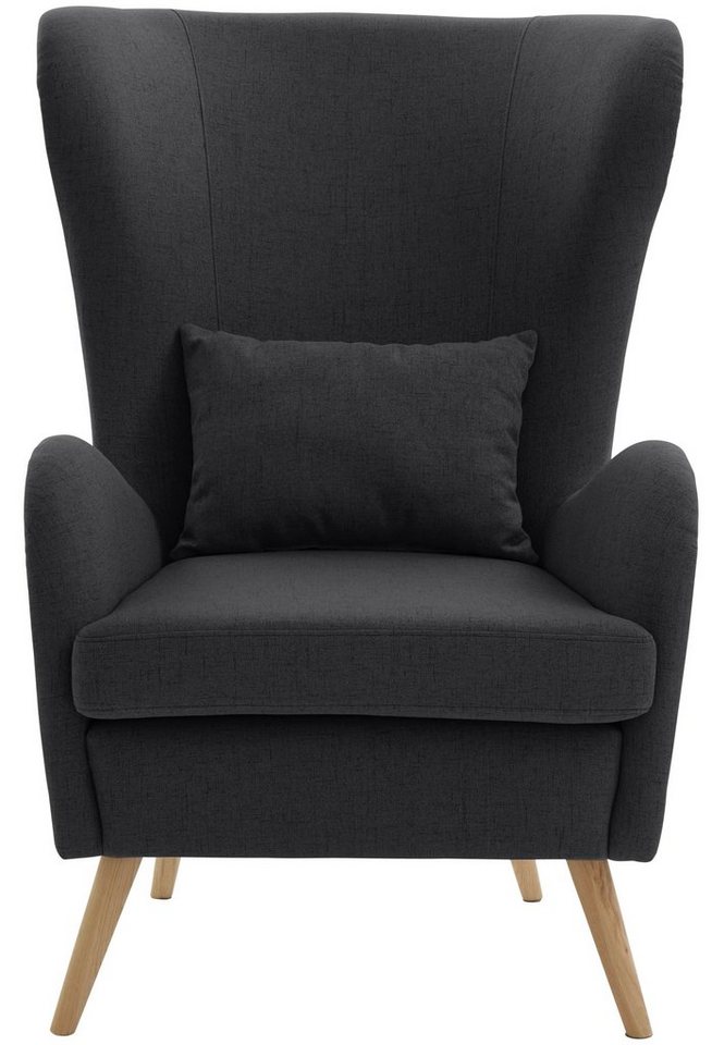 Guido Maria Kretschmer Home&Living Sessel »Salla«, wahlweise mit oder ohne Hocker, großer Sessel: Maße B/T/H: 78/94/118 cm, Bezug auch in Luxus-Microfaser in Teddyfelloptik-kaufen