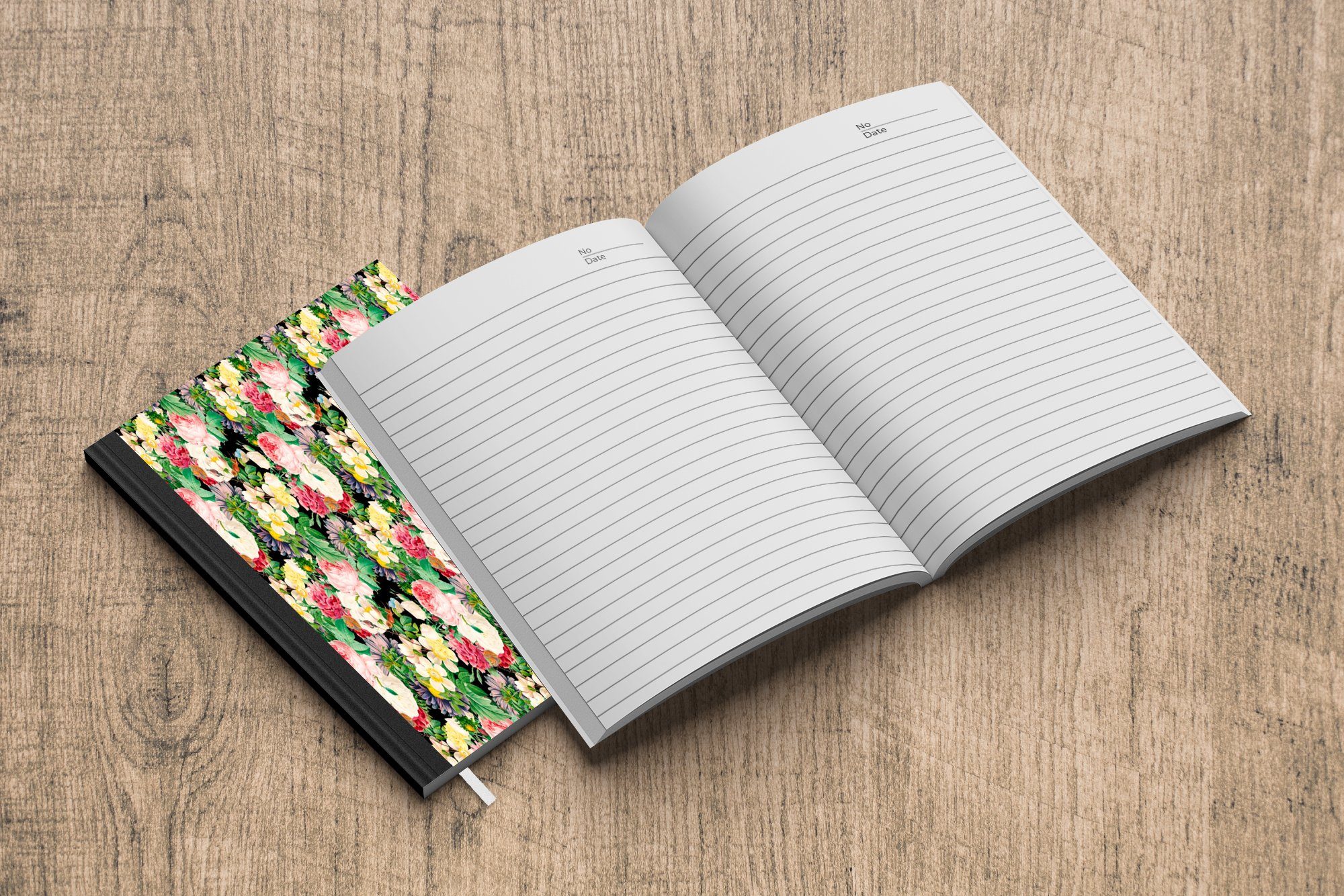 Journal, Seiten, Notizheft, Tagebuch, Blumen - 98 MuchoWow Notizbuch - A5, Haushaltsbuch Collage Farben, Merkzettel,