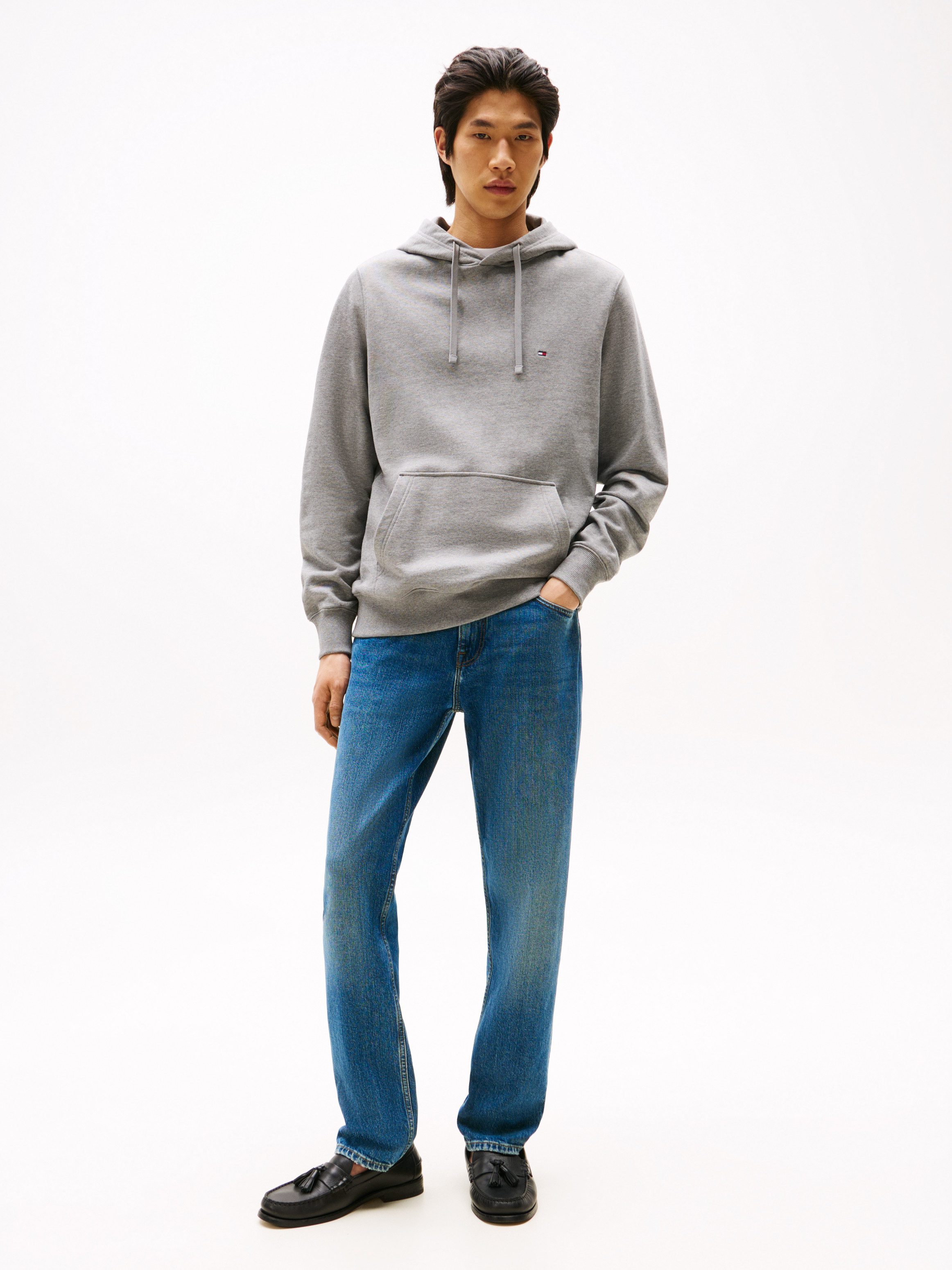Tommy Hilfiger Hoodie ESSENTIAL TERRY mit Tunnelzug und Flag-Stickerei