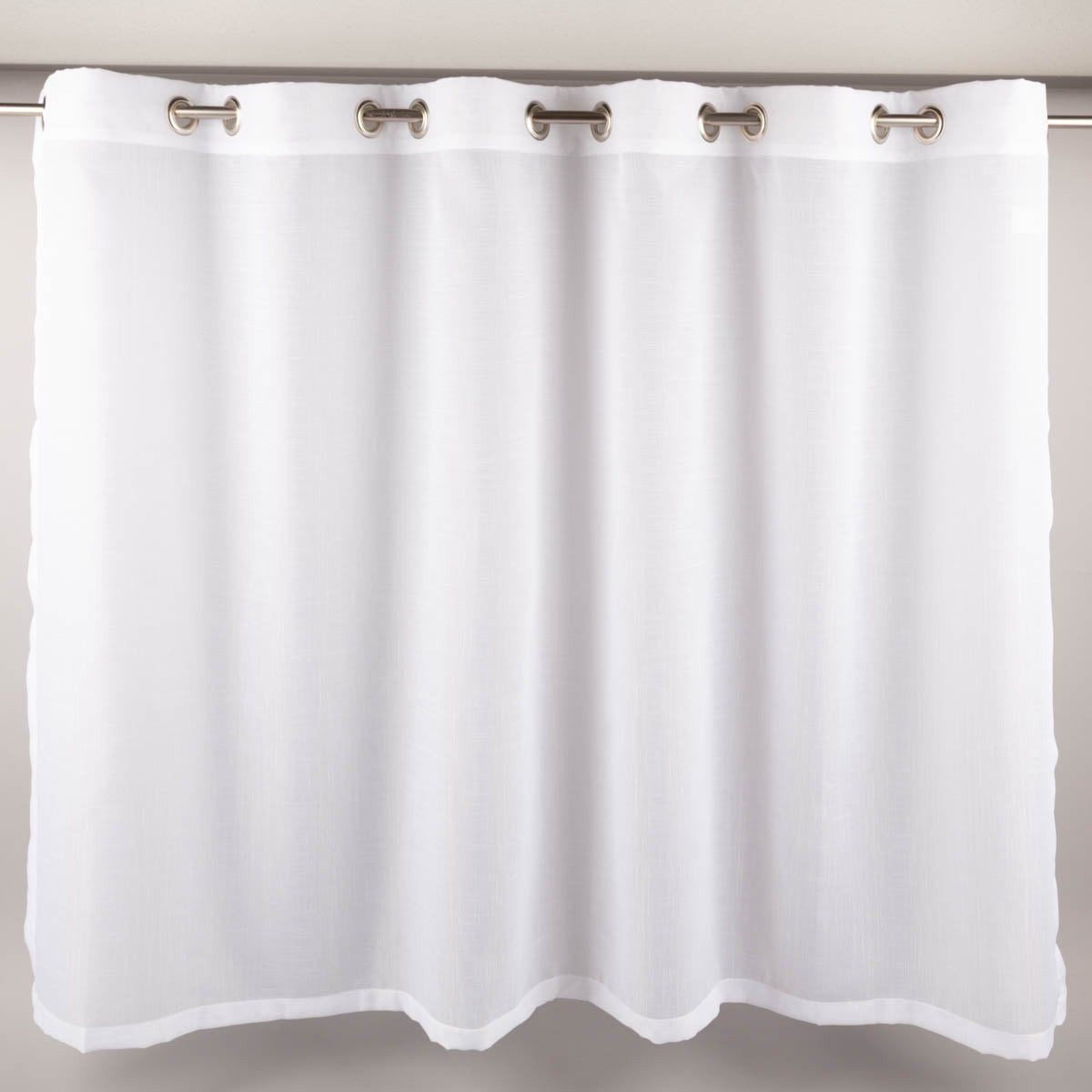 SCHÖNER LEBEN. Scheibengardine Scheibengardine Meterware mit Ösen uni Voile weiß 90x145cm (HxB), Ösen, leicht perforiert, Voile