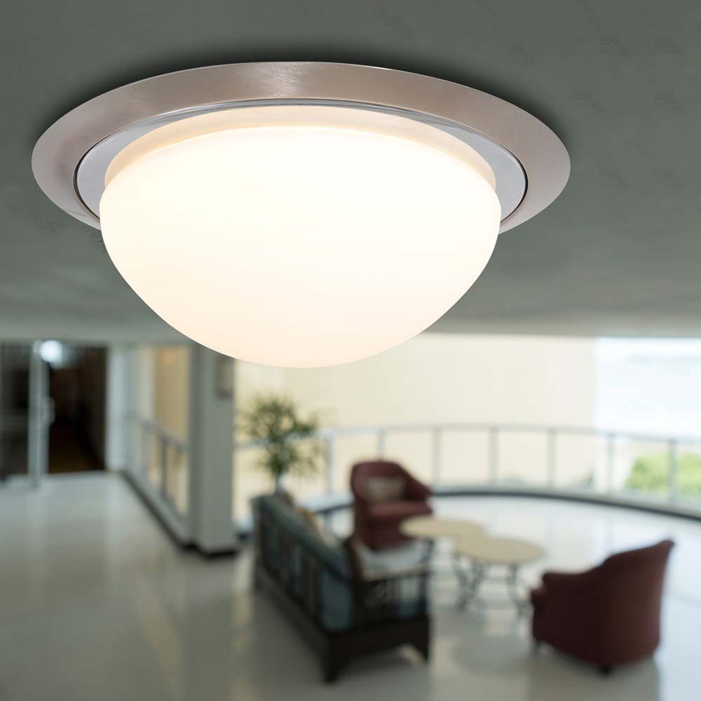 Steinhauer LIGHTING LED Deckenleuchte, Deckenleuchte Deckenlampe  Wohnzimmerleuchte Flurlampe LED Glas weiß