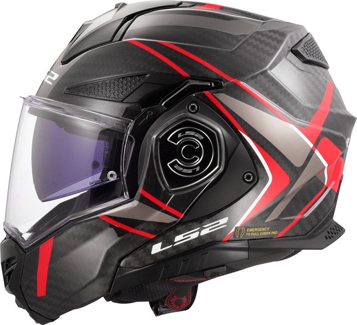 LS2 Motorradhelm FF901 Advant X Carbon Future II Klapphelm, Vorbereitet Für Kommunikationssystem,notfallsystem-polsterung (eq
