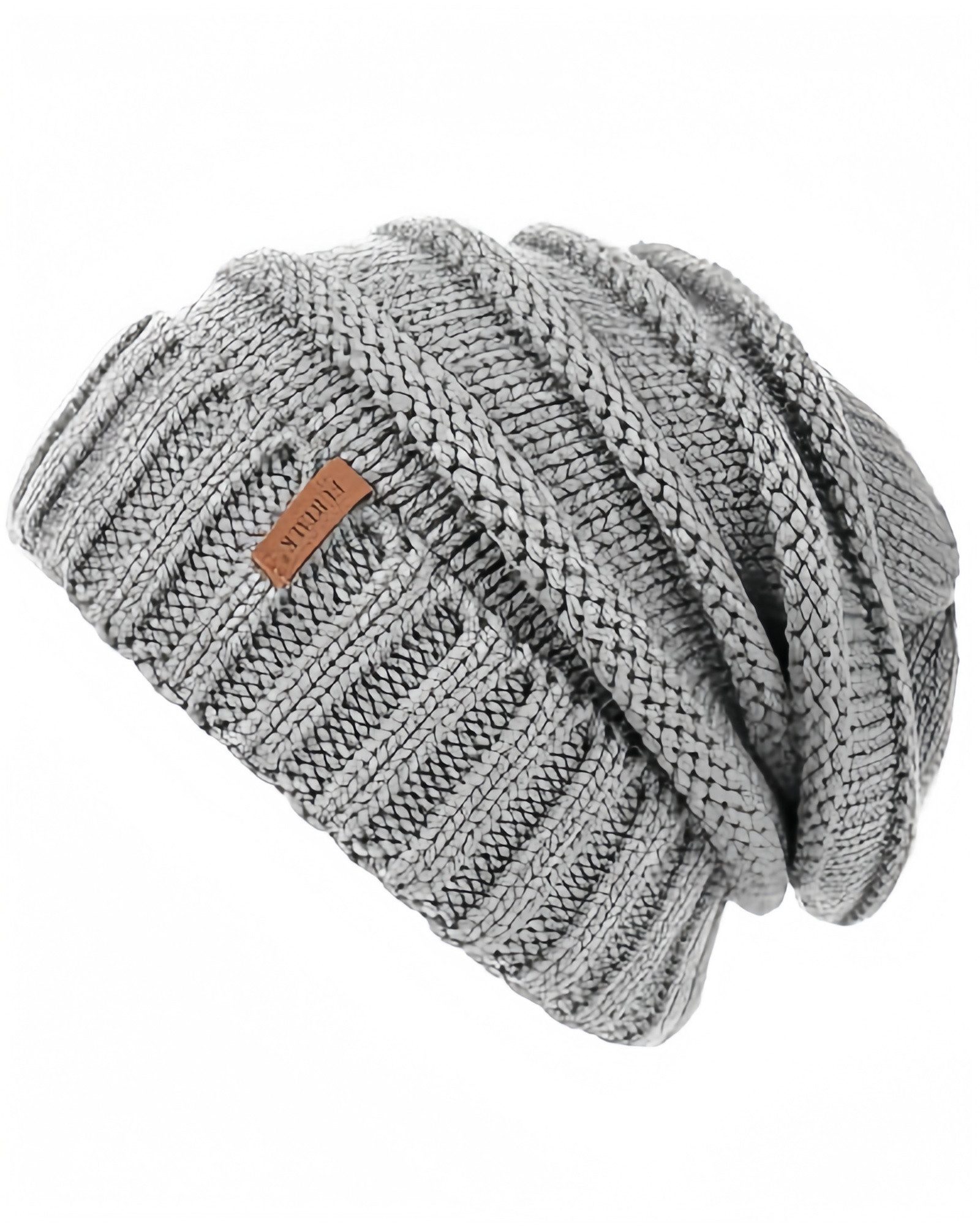 FOUORTUNATE-BEE Strickmütze Damen Wintermütze, weiche Strickmütze, locker & vielseitig tragbar (Breite Strick-Wintermütze Damen, modische, warme Mütze für Winter)