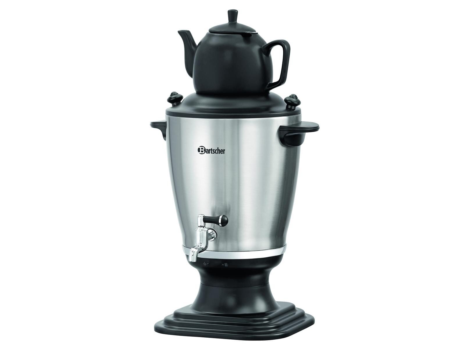 Samowar Samowar 3,2L, mit Steingut Teekanne 0,8L, Edelstahl, 191004