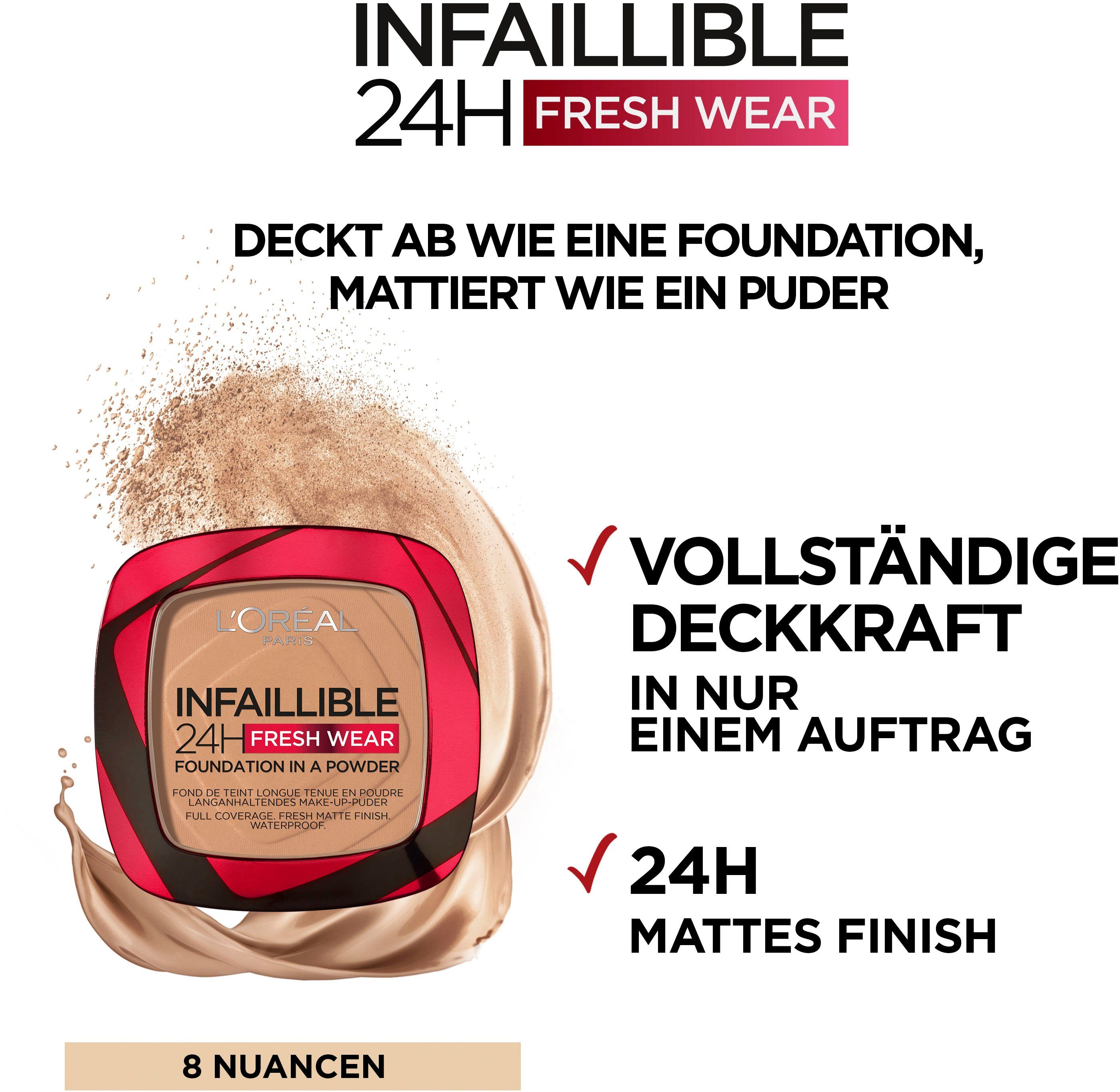 L'ORÉAL PARIS Puder INFAILLIBLE 24H FRESH WEAR FOUNDATION IN A POWDER, mit langanhaltender Formel