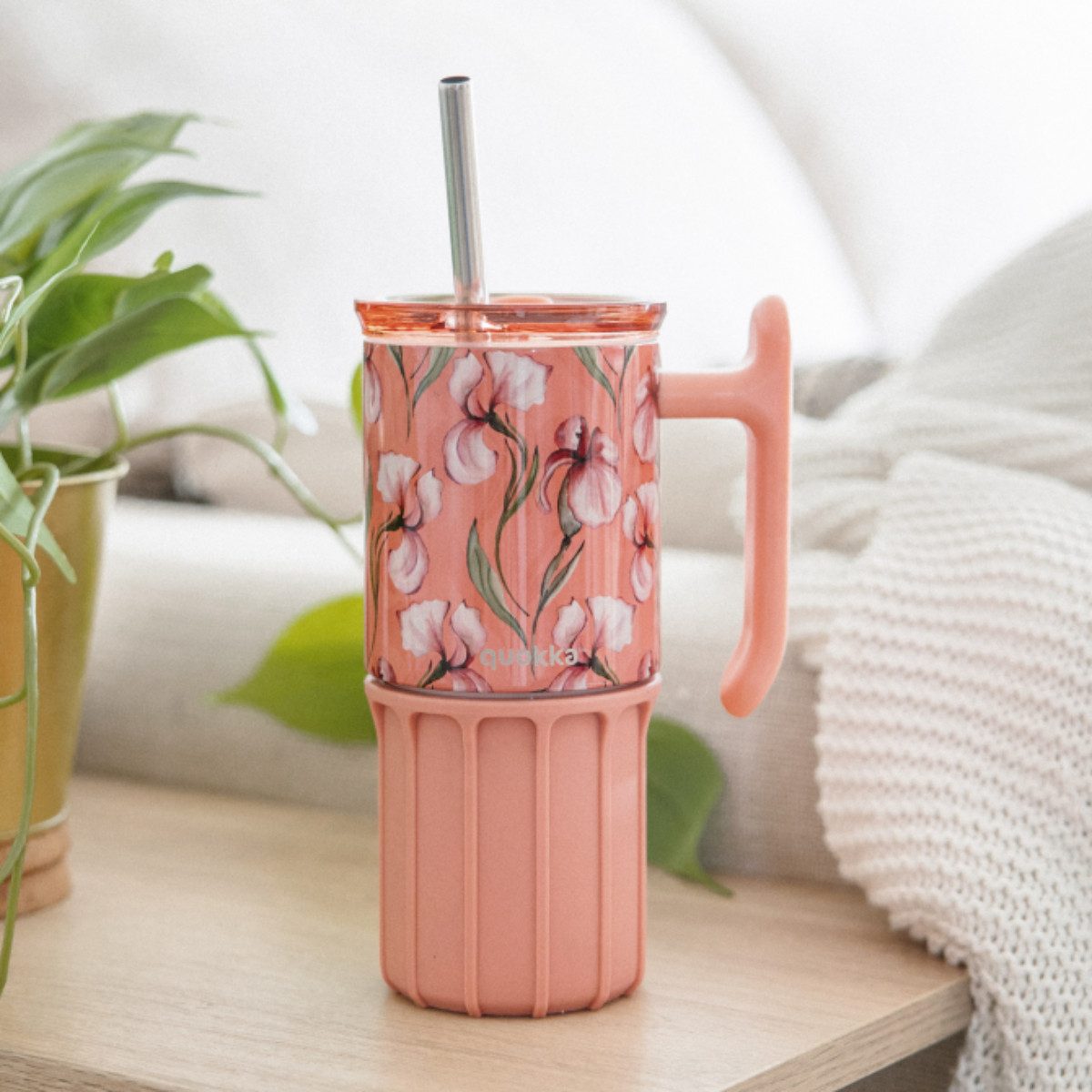 Quokka Trinkflasche UMI Korallenrosa Vakuumisoliert Thermo. aus Edelstahl 720 ml, Doppelwandige Isolierung aus Edelstahl, BPA-frei, auslaufsicher